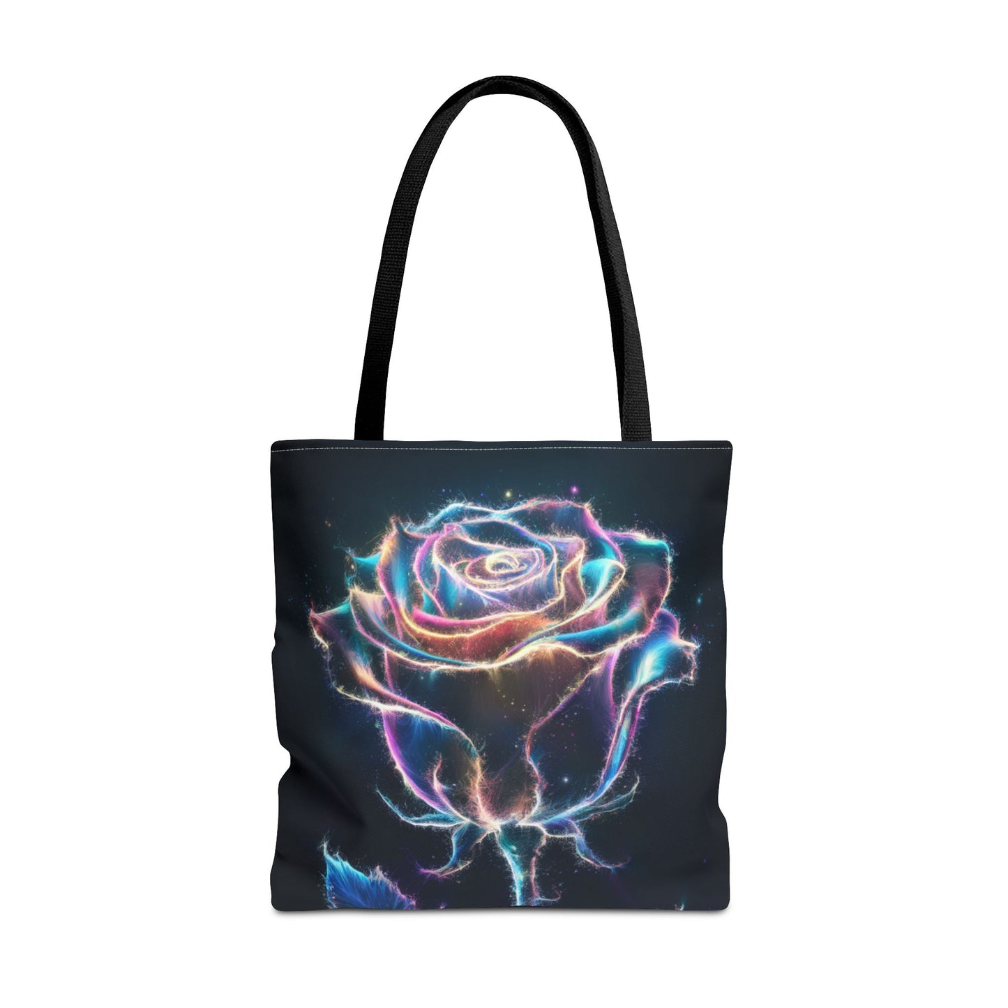 Neon Rose Tote Bag • Electric Floral Art Tote • Neon Glow Rose Canvas Carry-All • Vibrant Statement Floral Tote • Gift for Art Lovers