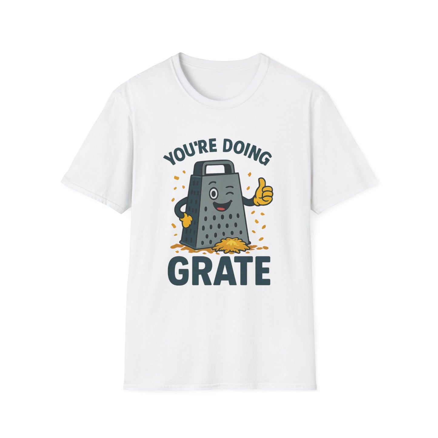 You’re Doing Grate Funny Cheese Grater Pun T-Shirt | Cute Kitchen Humor Graphic Tee | Encouragement Gift for Food & Pun Lovers