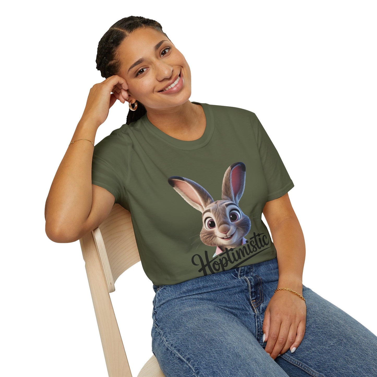 Hoptimistic Bunny T-Shirt, Cute Rabbit Pun Shirt, Positive Quote Tee, Animal Lover Gift, Funny Motivational Top, Easter Or Everyday Wear