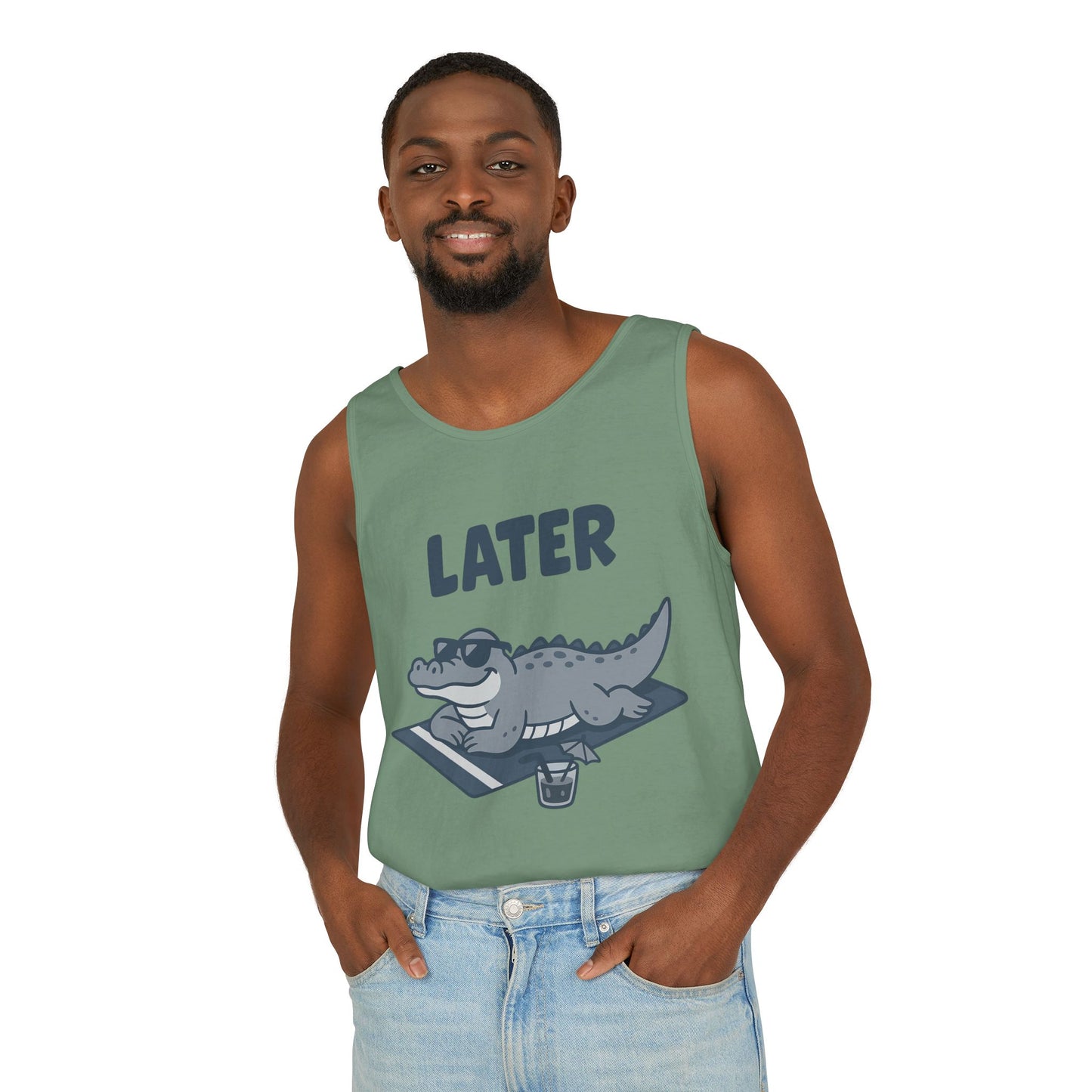 Funny Crocodile Tank Top - ‘Later Gator’ Cute Graphic Croc Tee, Summer Vest, Beach Gift, Sarcastic Animal Humor, Festival and Everyday Wear