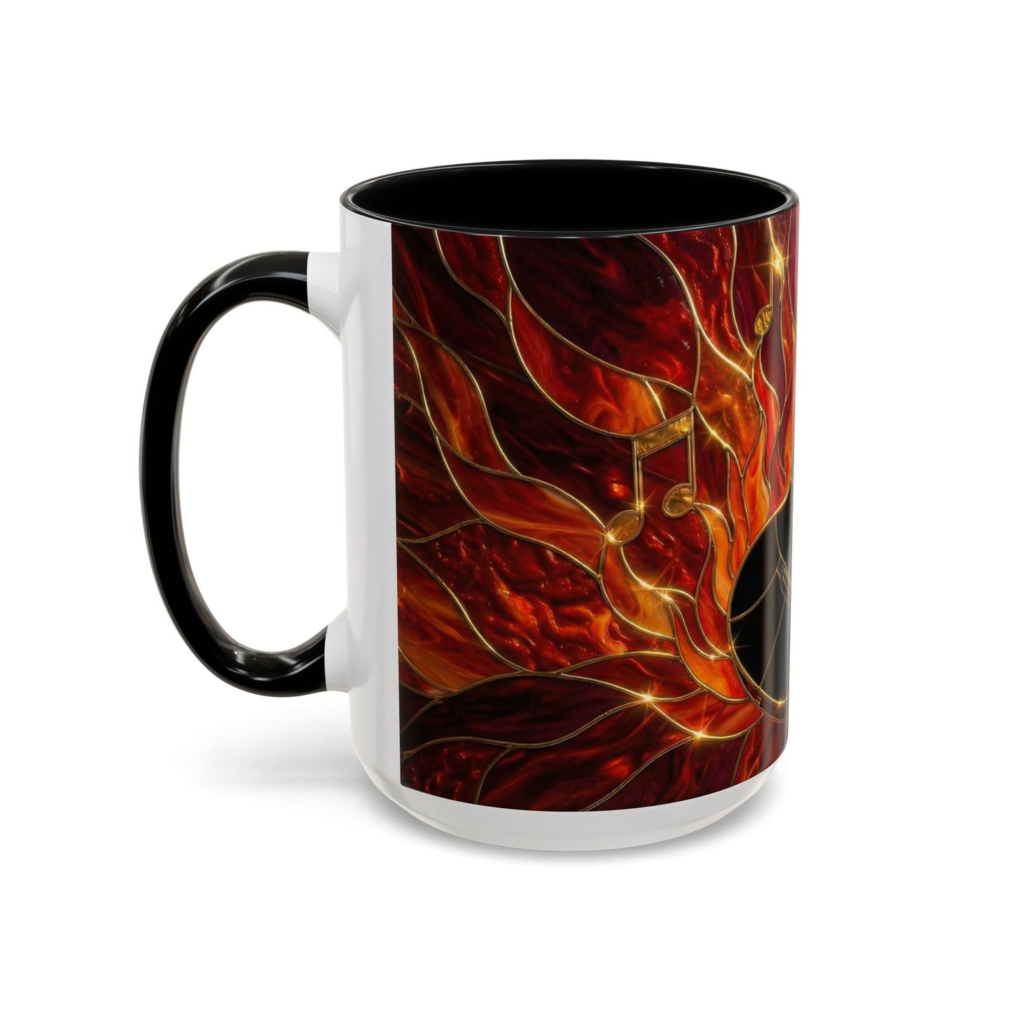 Stained Glass Guitar Mug, Fire Guitar Coffee Mug, Music Lover Gift Mug, Rock Guitar Art Cup, Musician Gift Mug, Guitar Lover Cup