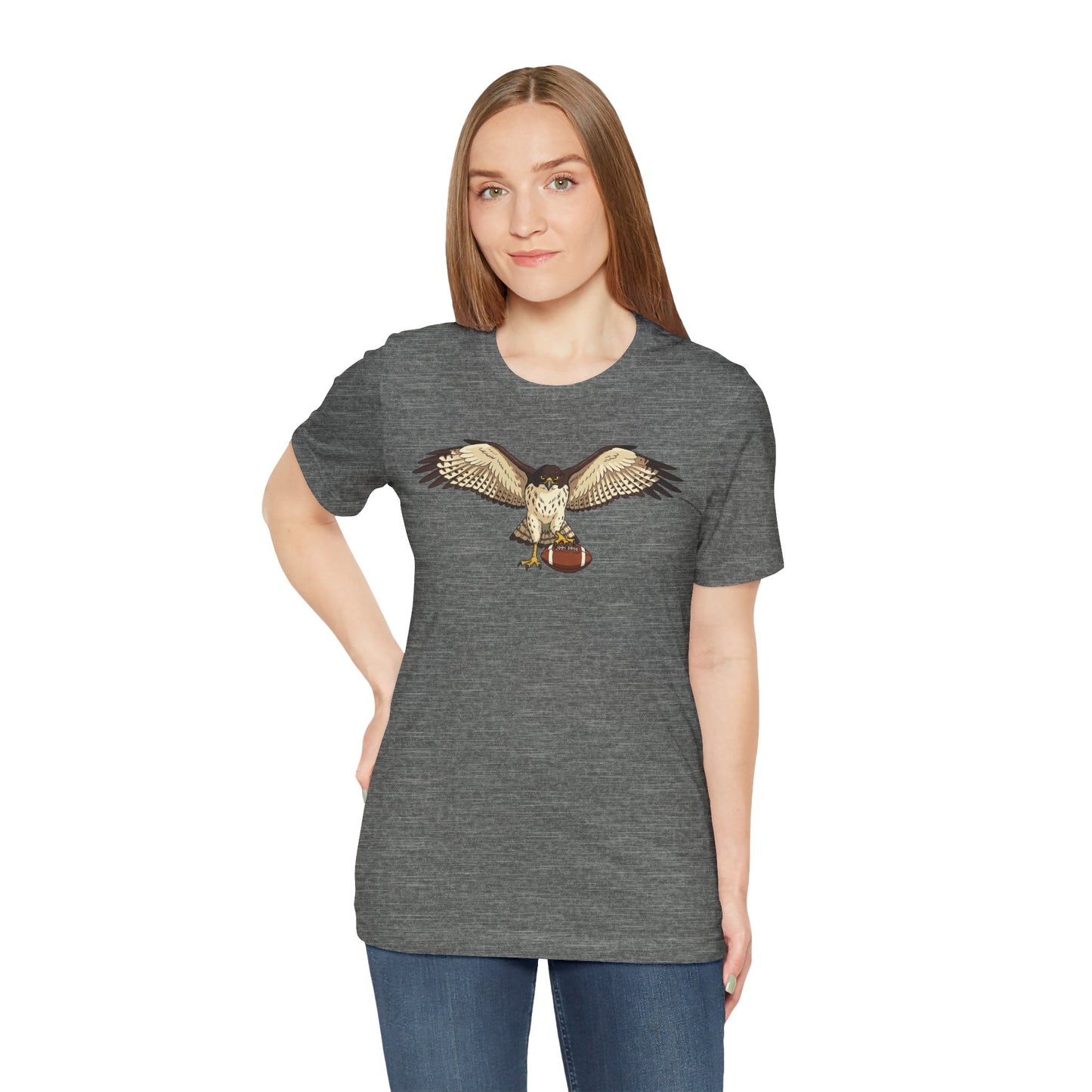 Hawk Football Shirt, Hawk Holding Football T Shirt, Football Mascot Tee, Bird Of Prey Shirt, Sports Fan Gift, Game Day Hawk Tee