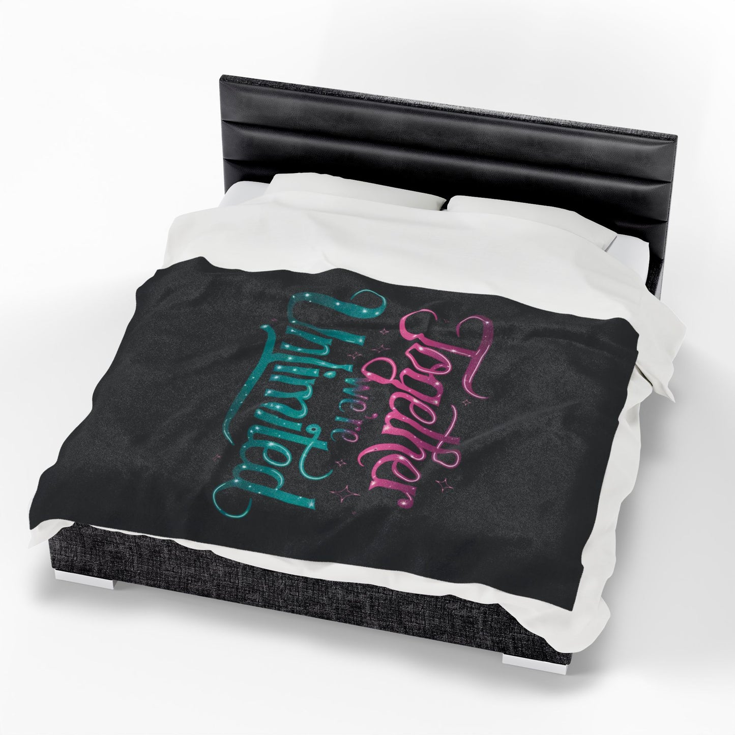 Velveteen Plush Blanket - Musical Quote 'Together We're Unlimited'