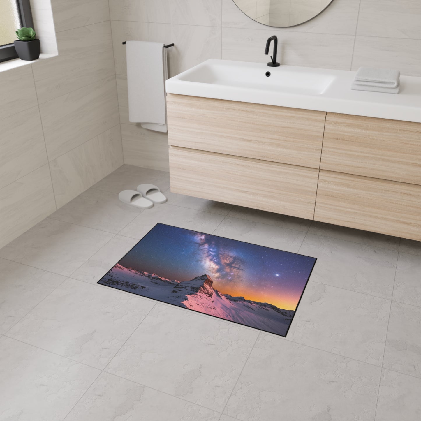Galaxy Landscape Heavy Duty Floor Mat Home Decor Milky Way Welcome Mat Space Door Mat Office Decor