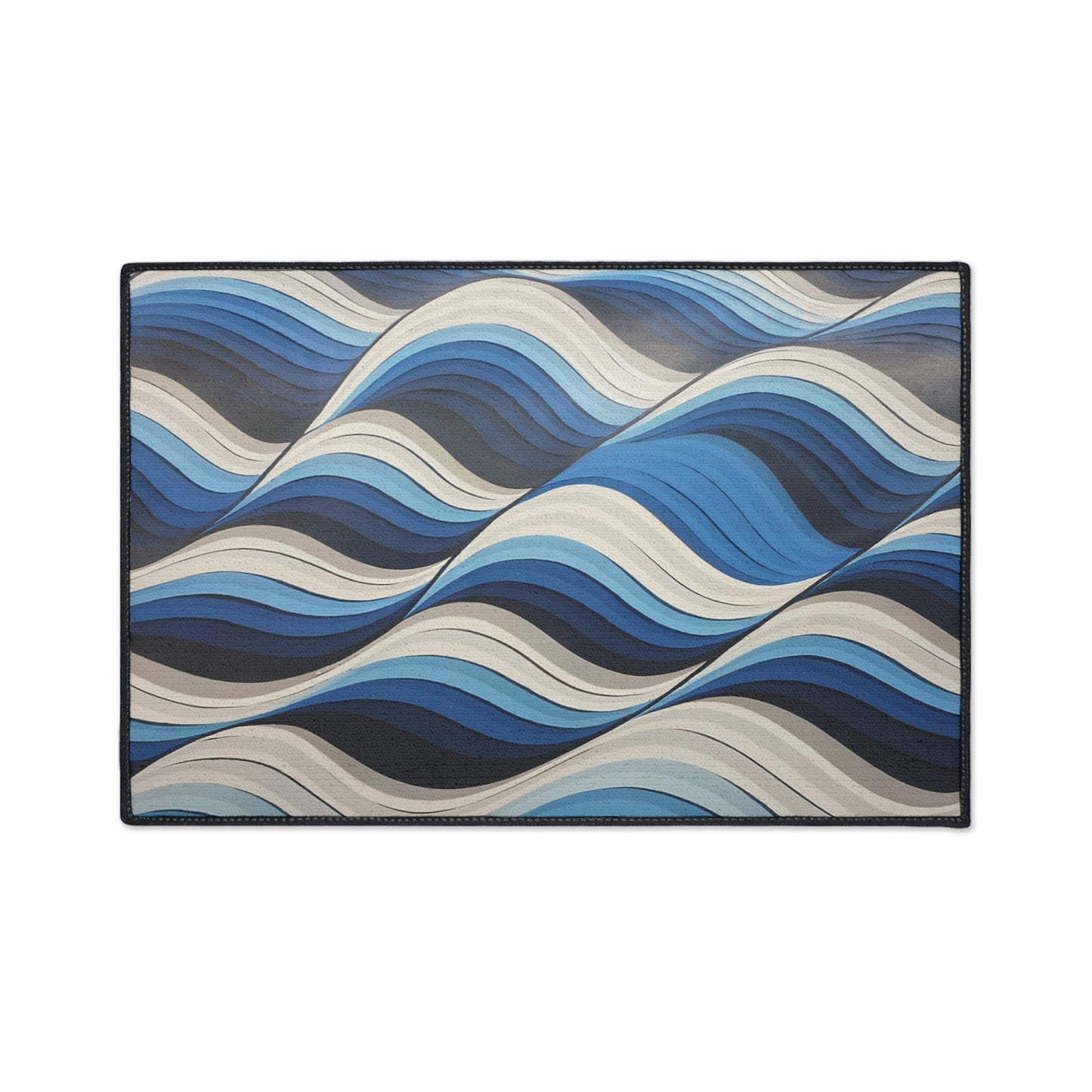 Floor Mat, Blue and White Pattern, Non-Slip Rug, Beach House Decor,  Indoor Outdoor Mat