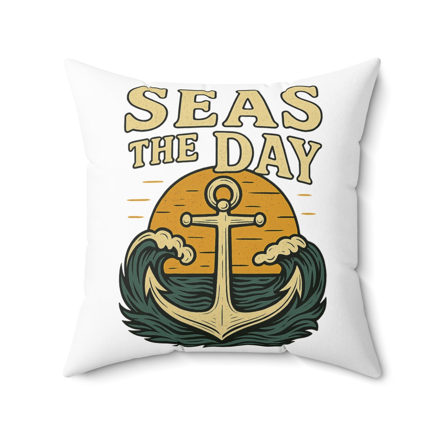 Pillow Seas the Day Nautical Decor Ocean Themed Throw Pillow Decoration Beach Decor