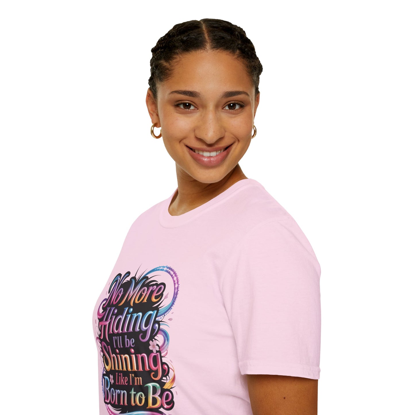 No More Hiding T-Shirt, KPop Anime Inspired Shirt, Motivational Graphic Tee, Shining Born to Be Top, Positive Quote Shirt for Fans and Dreamers