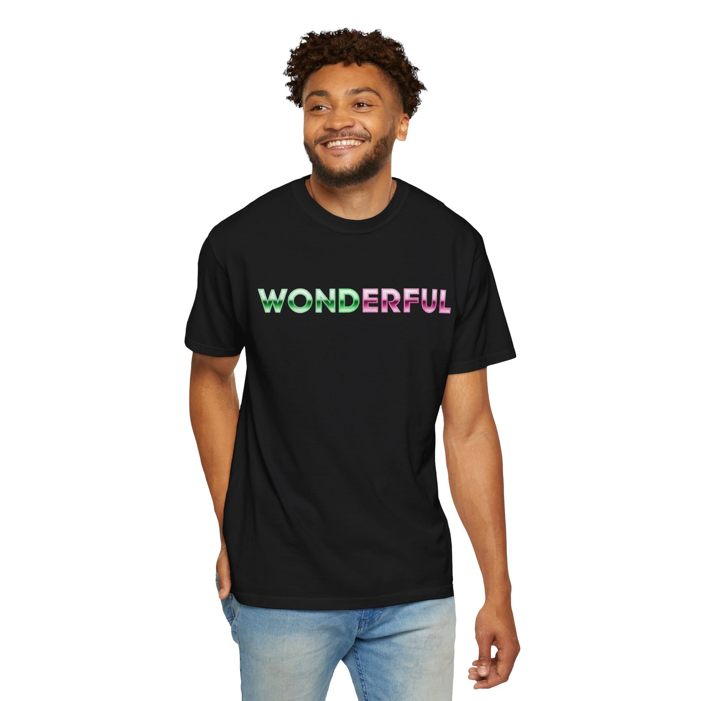 Wonderful Broadway Inspired T-Shirt, Musical Theater Graphic Tee, Green And Pink Gradient Shirt, Unisex Gift For Fans And Performers