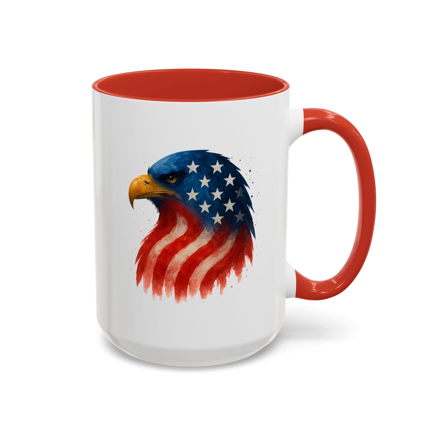 American Flag Eagle Mug - Patriotic Coffee Cup - USA Bald Eagle Gift - 4th of July Mug - Independence Day Drinkware - Veteran Gift