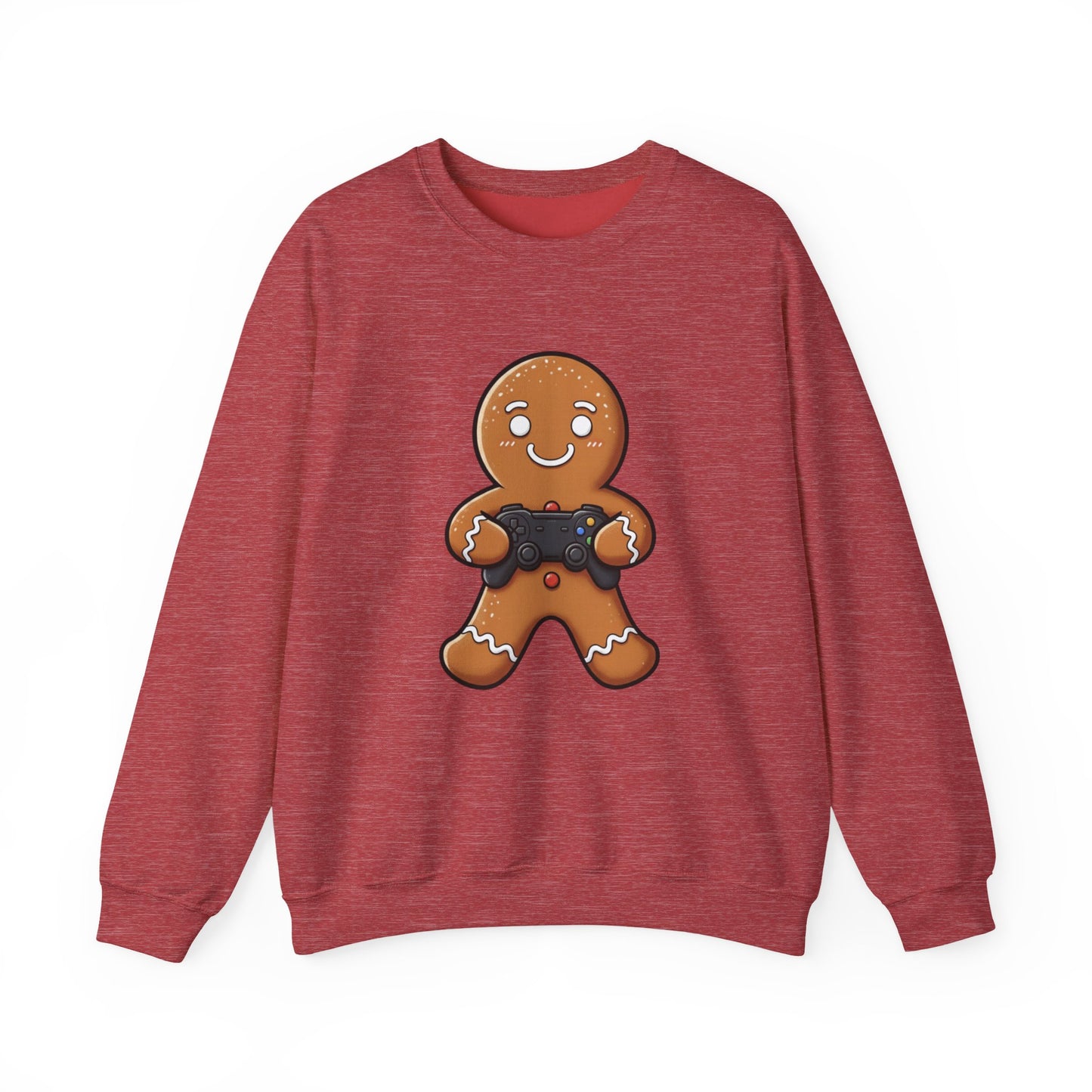 Gamer Gingerbread Sweatshirt | Funny Christmas Sweater | Cute Holiday Crewneck for Gamers | Cozy Unisex Winter Gift