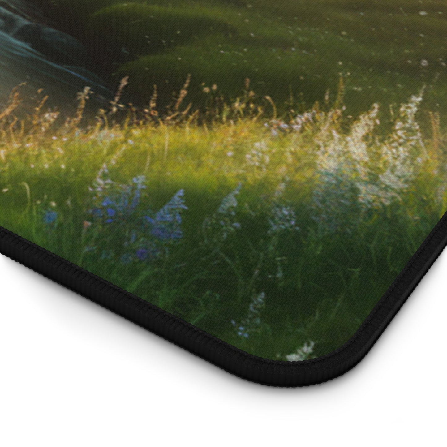 Desk Mat Mouse Pad with Forest Stream Design Nature Decor Office Decoration Stream Home Decor