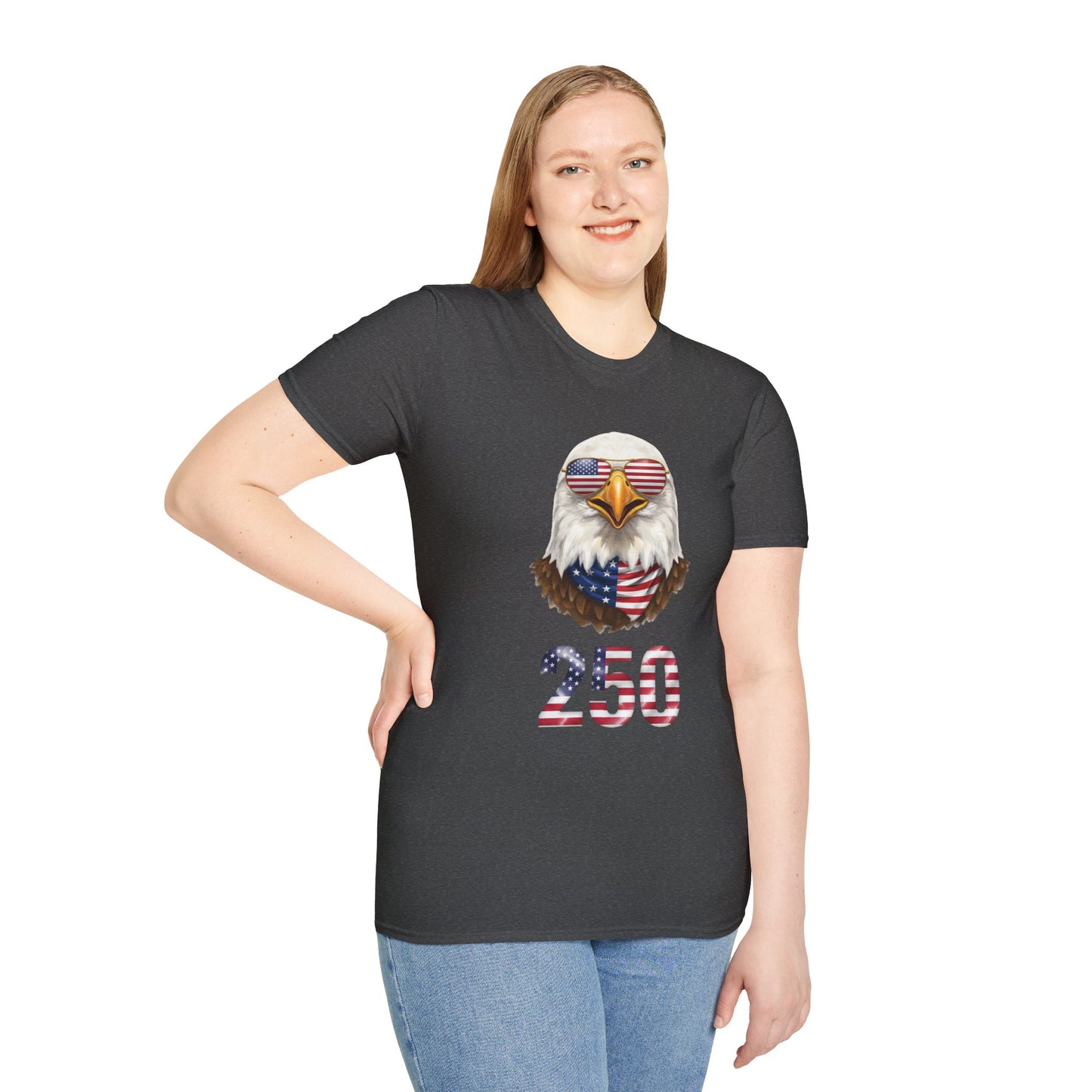 America 250 Eagle Shirt, Patriotic Bald Eagle Tee, USA Flag Sunglasses Shirt, 250th Anniversary Tee, 4th of July Shirt, American Pride Tee