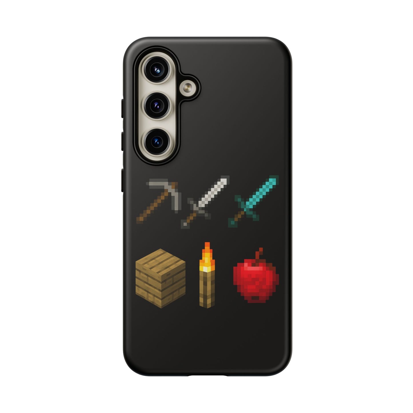 Minecraft-Inspired Tough Samsung Phone Case Pixel Art Design for Gamers Phone Accessory for Gamers
