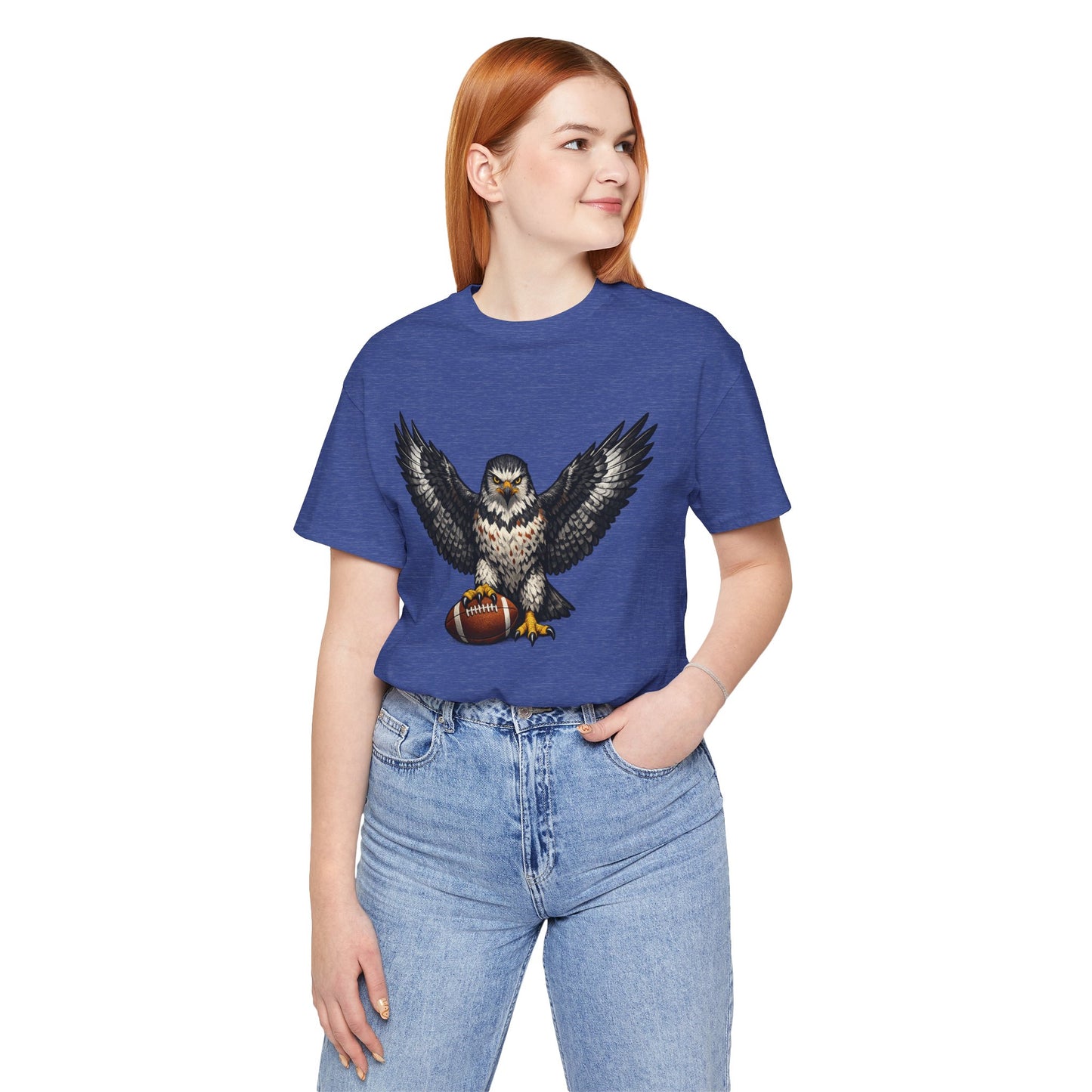 Hawk Football Shirt, Hawk Holding Football T Shirt, Hawk Mascot Tee, Football Bird Of Prey Shirt, Game Day Sports Tee, Hawk Fan Gift