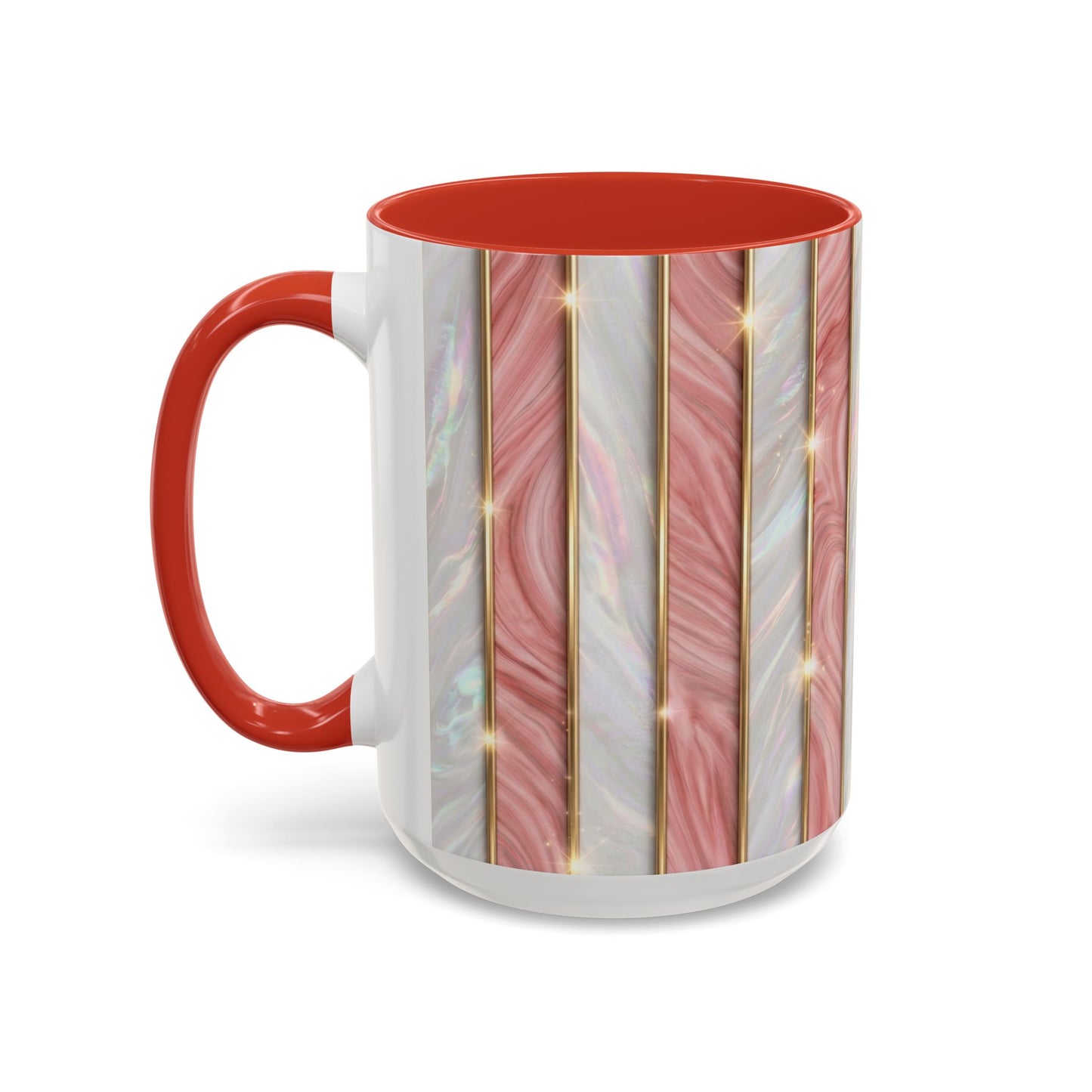 Pink Marble Coffee Mug, Gold Stripe Faux Agate Cup, Glam Desk Accessory, Elegant Tea Mug, Luxury Gift for Her, Chic Office Desk Decor