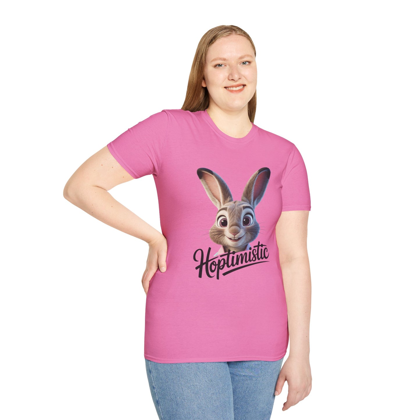 Hoptimistic Bunny T-Shirt, Cute Rabbit Pun Shirt, Positive Quote Tee, Animal Lover Gift, Funny Motivational Top, Easter Or Everyday Wear