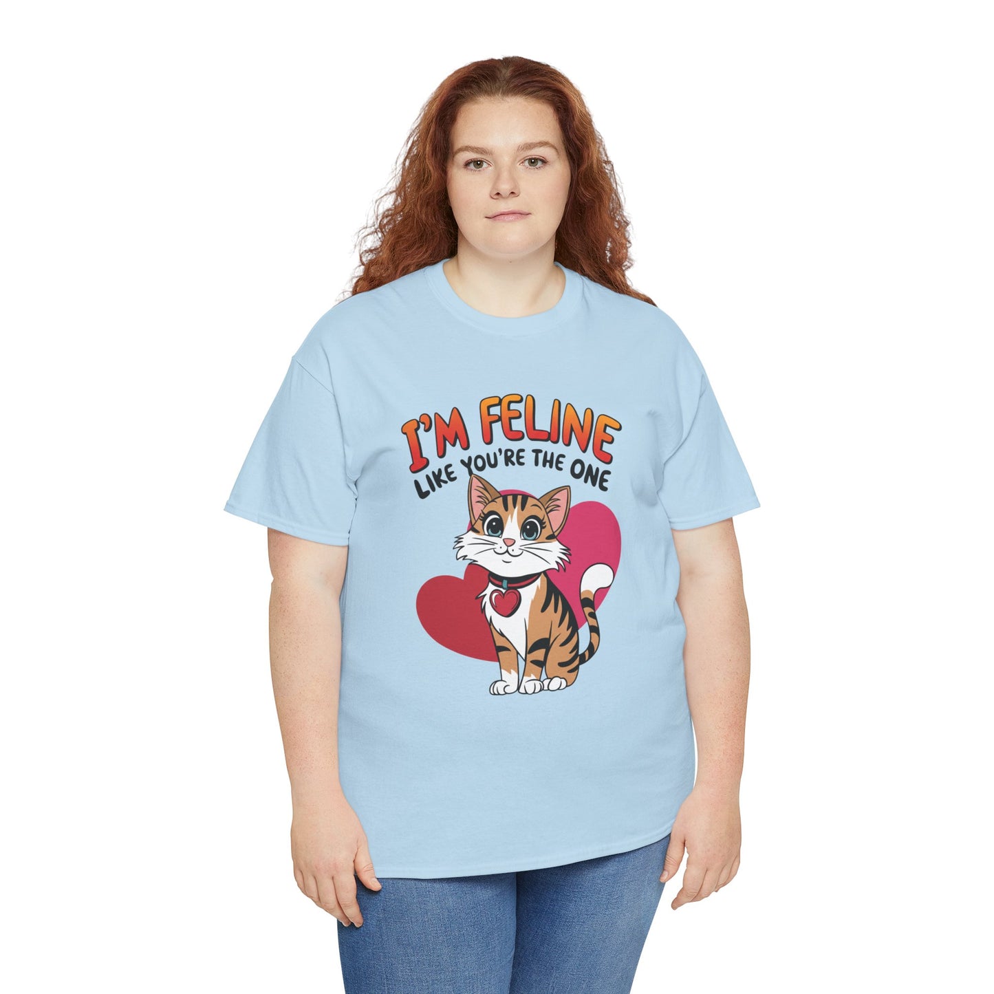 I’m Feline Like You’re The One Shirt, Cute Cat Valentine Tee, Funny Cat Love Graphic TShirt, Romantic Gift For Her Him, Cat Pun Shirt