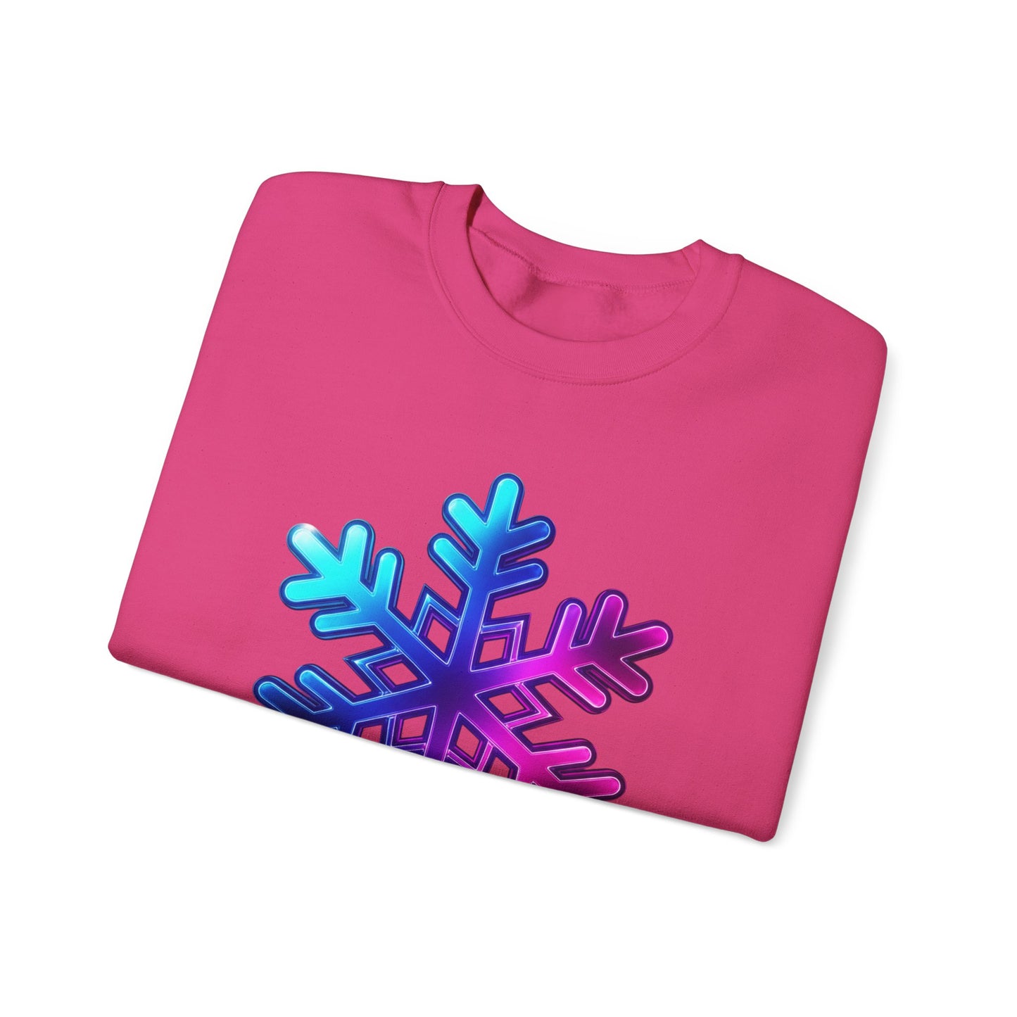 Blue Pink Gradient Snowflake Sweatshirt, Winter Aesthetic Pullover, Cozy Christmas Crewneck, Festive Holiday Sweater Gift for Her or Him