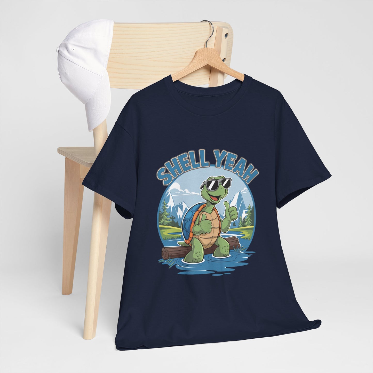 SHELL YEAH Turtle T-Shirt | Funny Cute Turtle Nature Graphic Tee | Handmade Animal Lover Gift | Eco Outdoor Adventure Shirt
