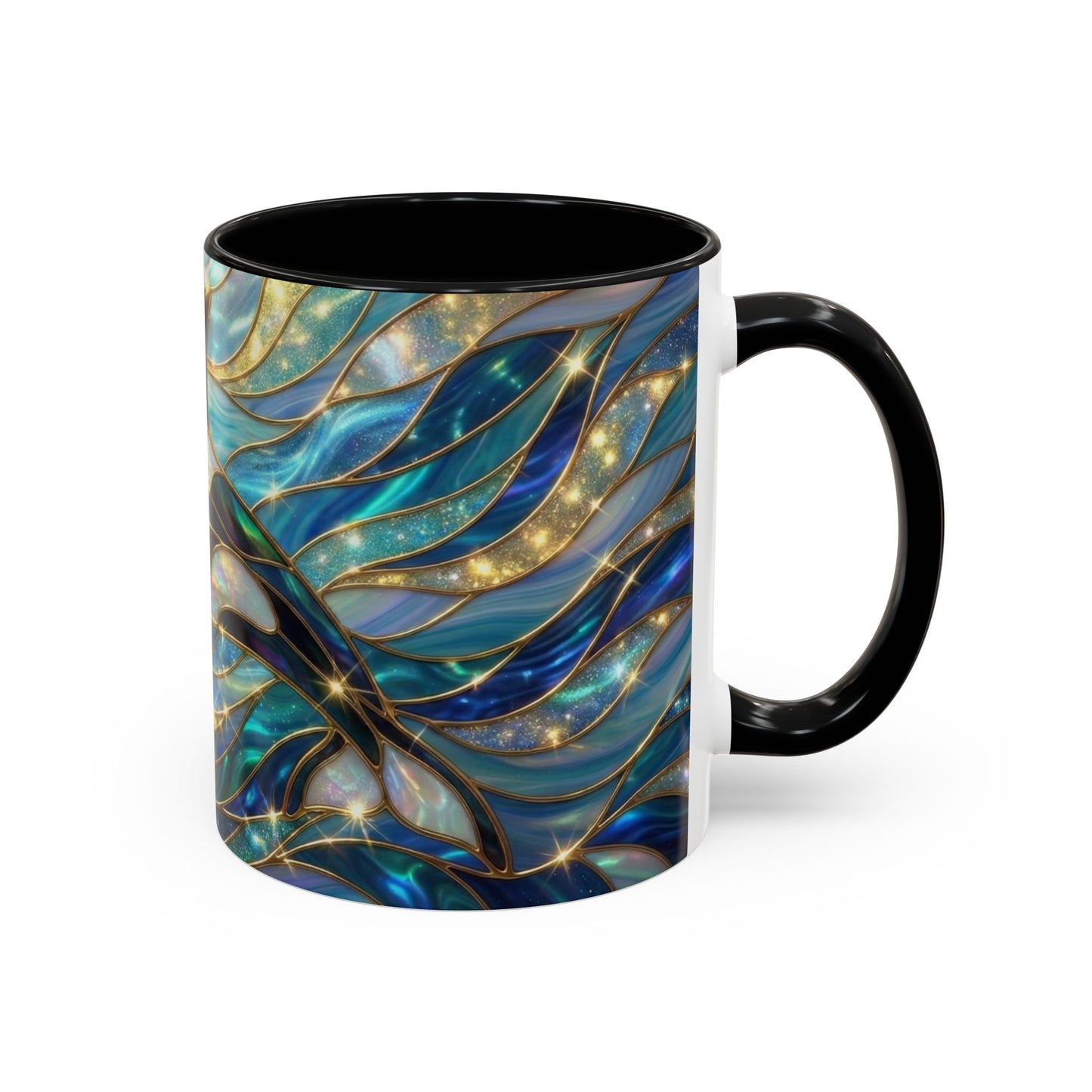 Orca Coffee Mug, Killer Whale Mug, Stained Glass Orca Art Mug, Ocean Animal Coffee Cup, Marine Life Gift, 11oz 15oz Ceramic Mug