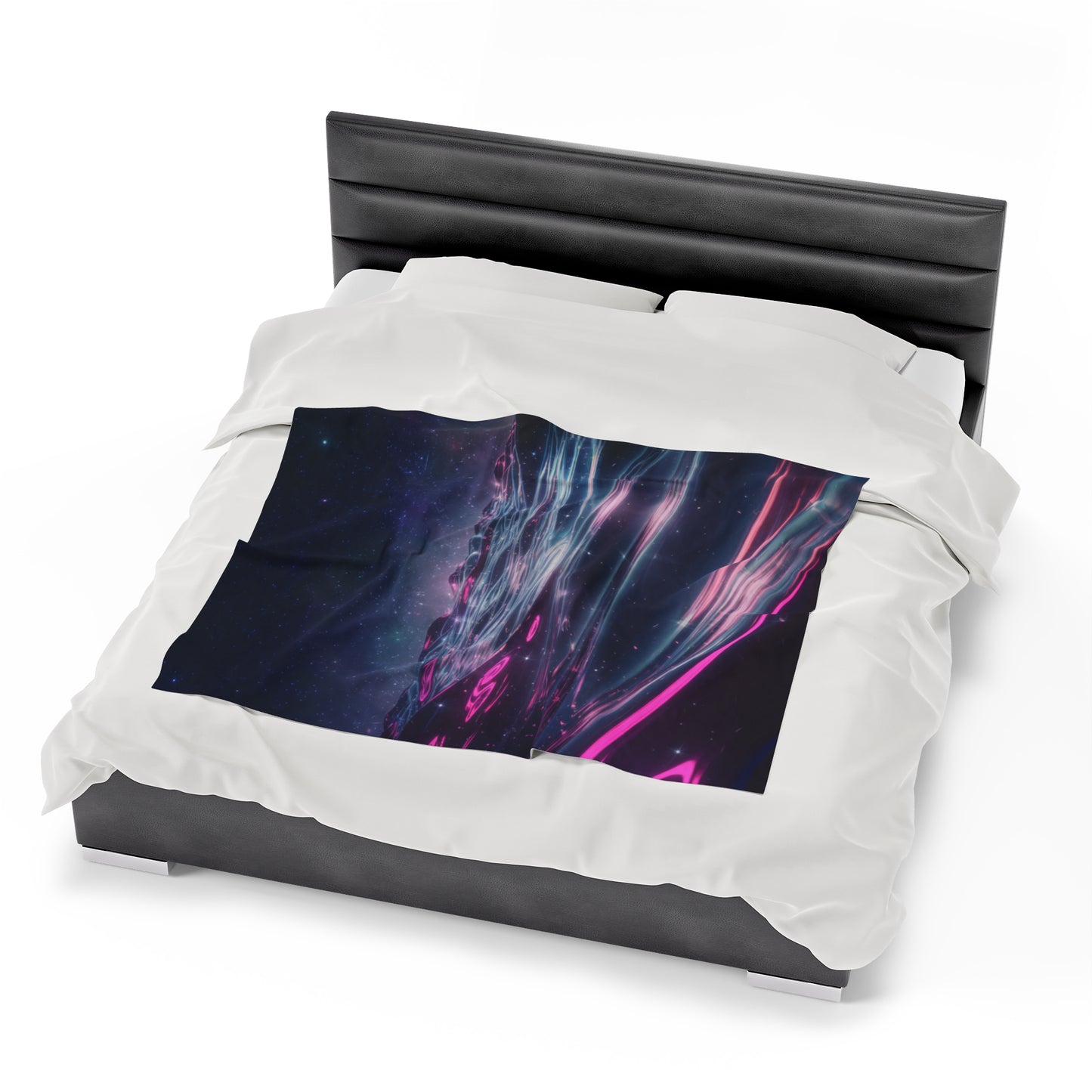 Plush Blanket with Galactic Ocean Design