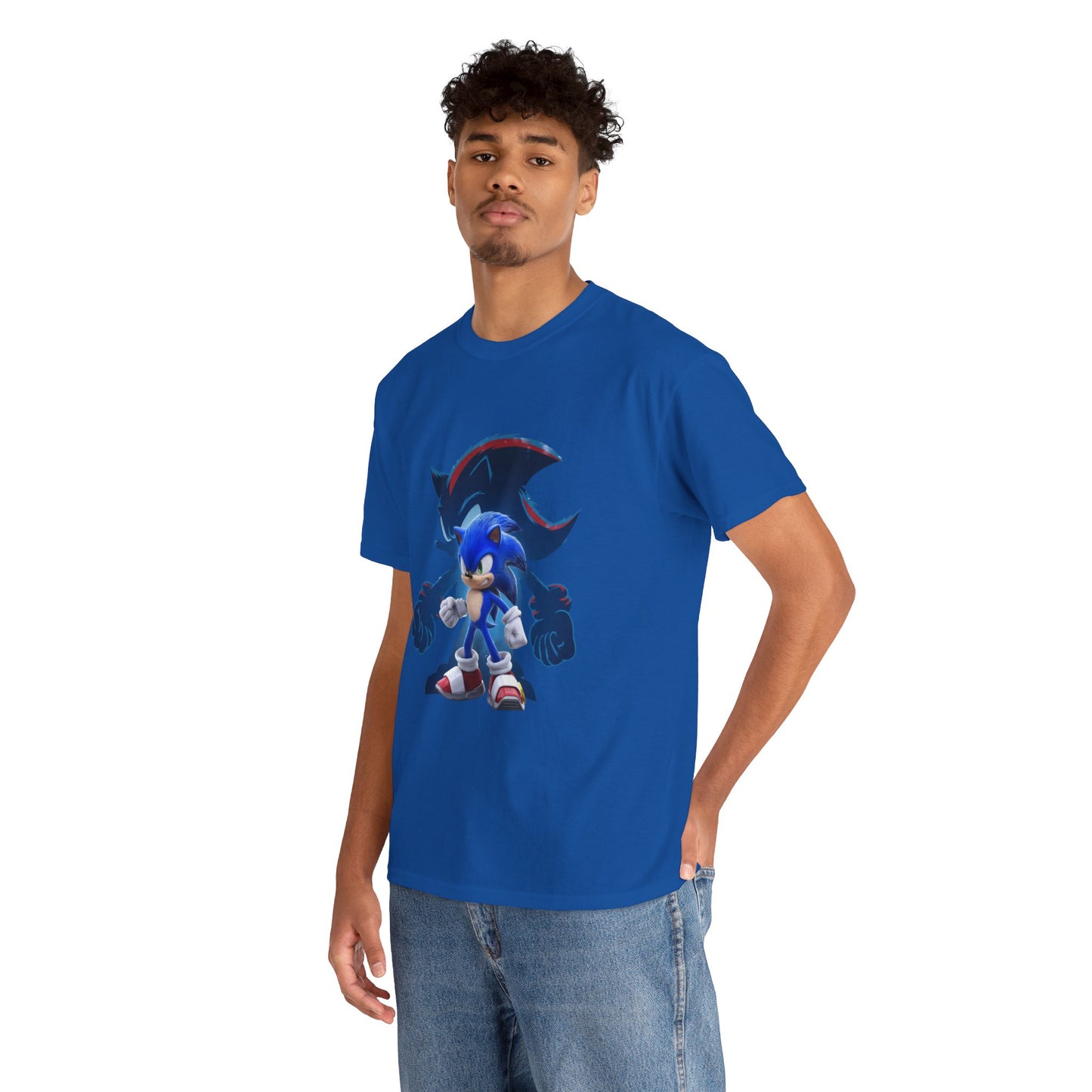 Blue Speed Hero Graphic Tee | Retro Gaming Legend T-Shirt | Fan Inspired Gamer Apparel | Cool Vintage Style Unisex Shirt for Adults & Teens