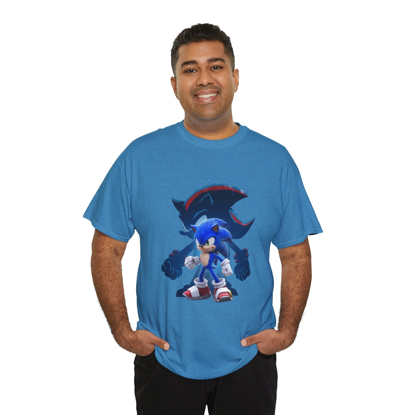 Blue Speed Hero Graphic Tee | Retro Gaming Legend T-Shirt | Fan Inspired Gamer Apparel | Cool Vintage Style Unisex Shirt for Adults & Teens