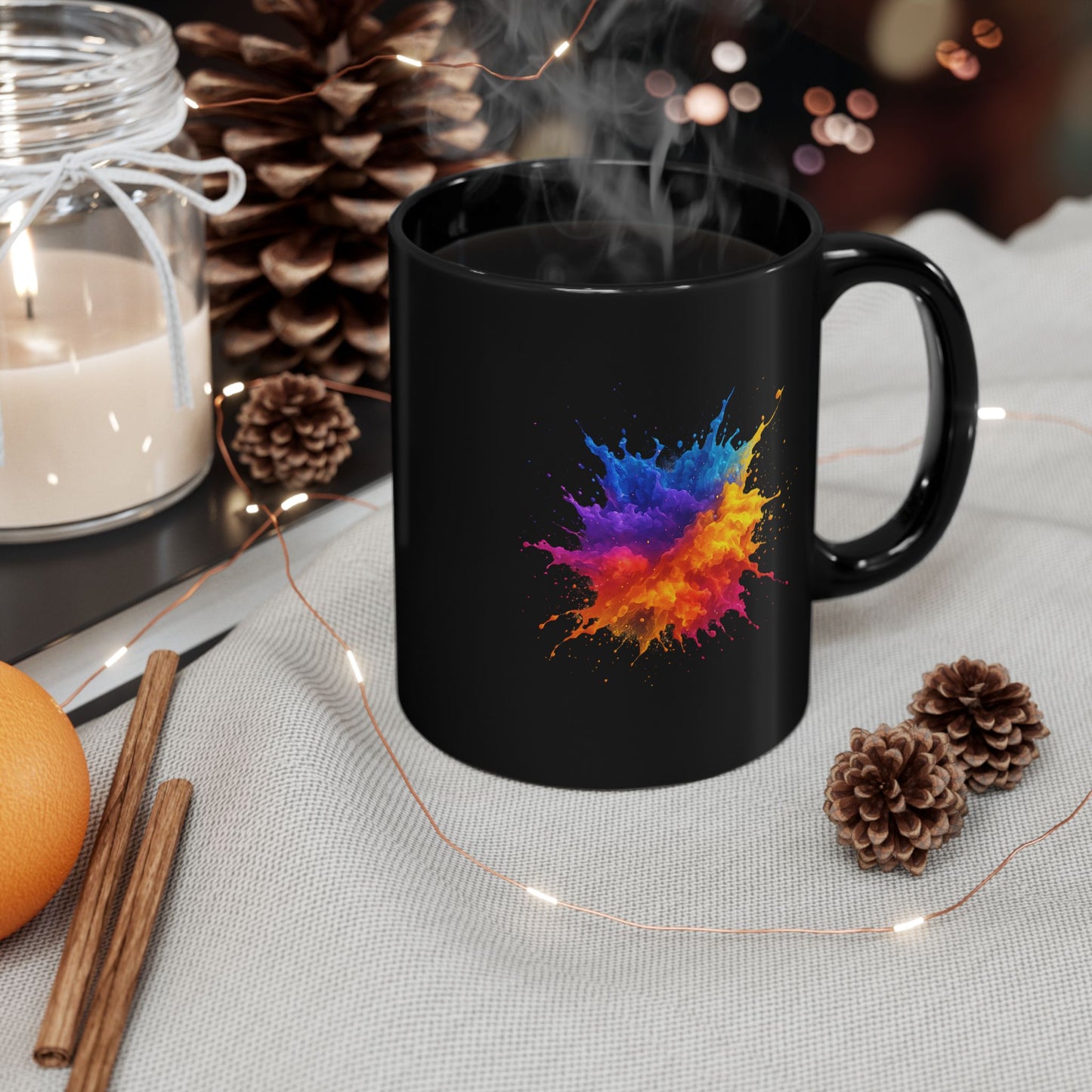Color Splash Art Mug - Abstract Paint Splash Coffee Cup - Bright Bold Colorful Mug - Artist Gift Idea - Creative Vibe Mug 11oz 15oz