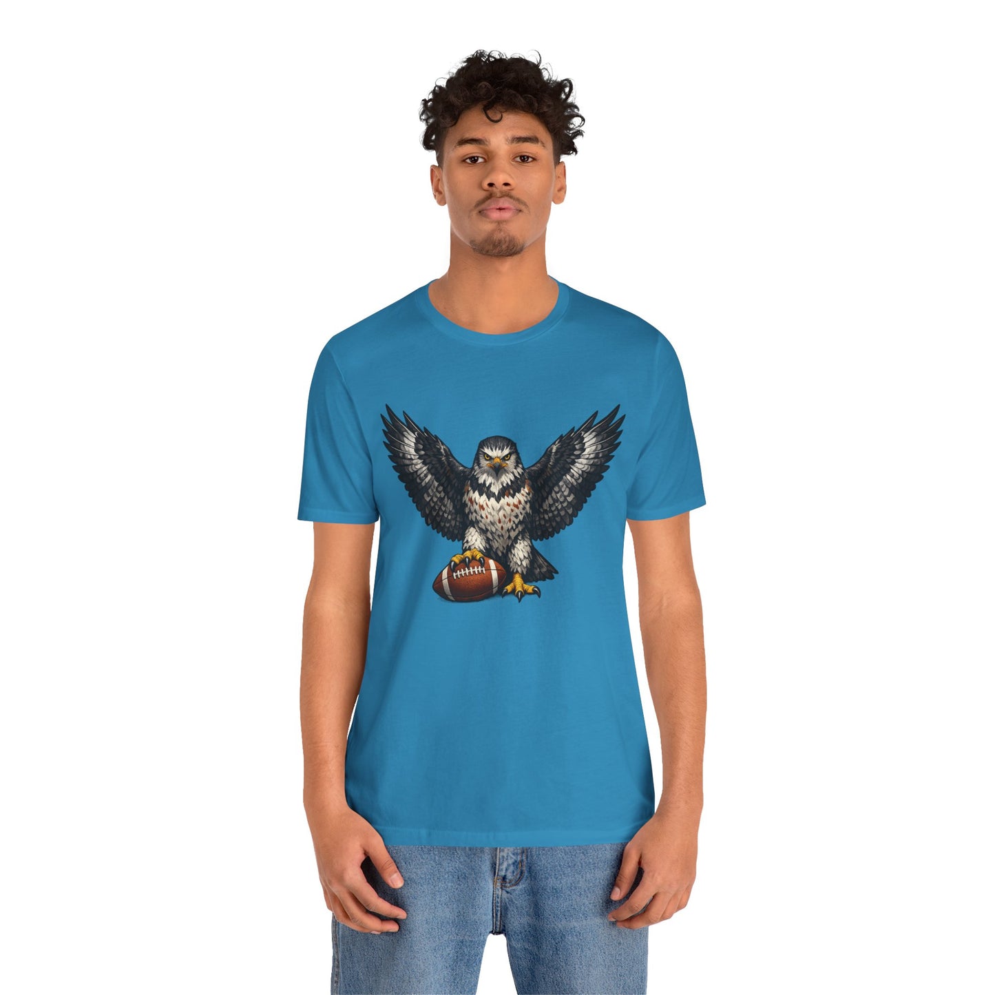 Hawk Football Shirt, Hawk Holding Football T Shirt, Hawk Mascot Tee, Football Bird Of Prey Shirt, Game Day Sports Tee, Hawk Fan Gift