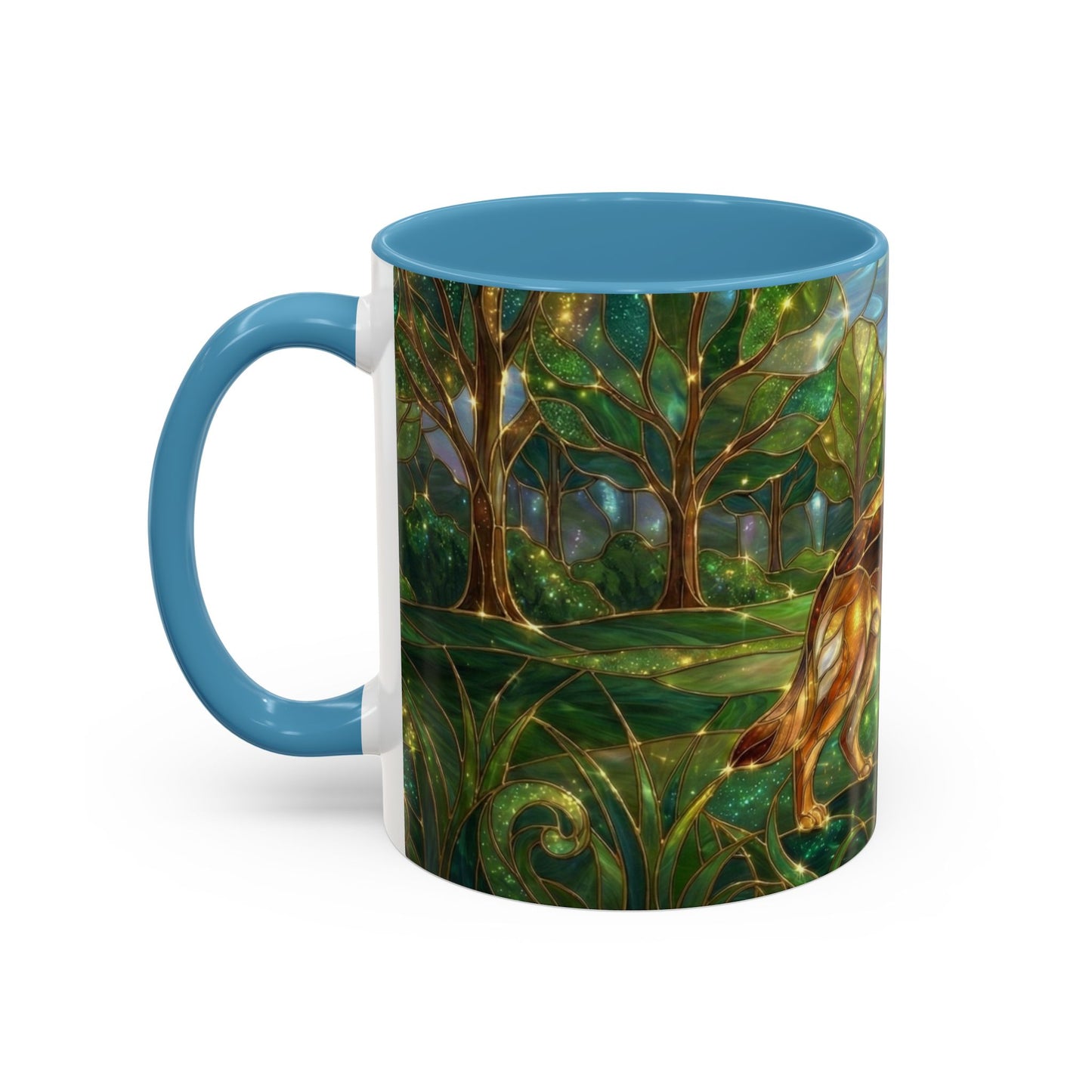 German Shepherd Mug, Stained Glass Dog Coffee Mug, German Shepherd Art Cup, Dog Lover Gift, Pet Memorial Mug, Colorful Dog Mug