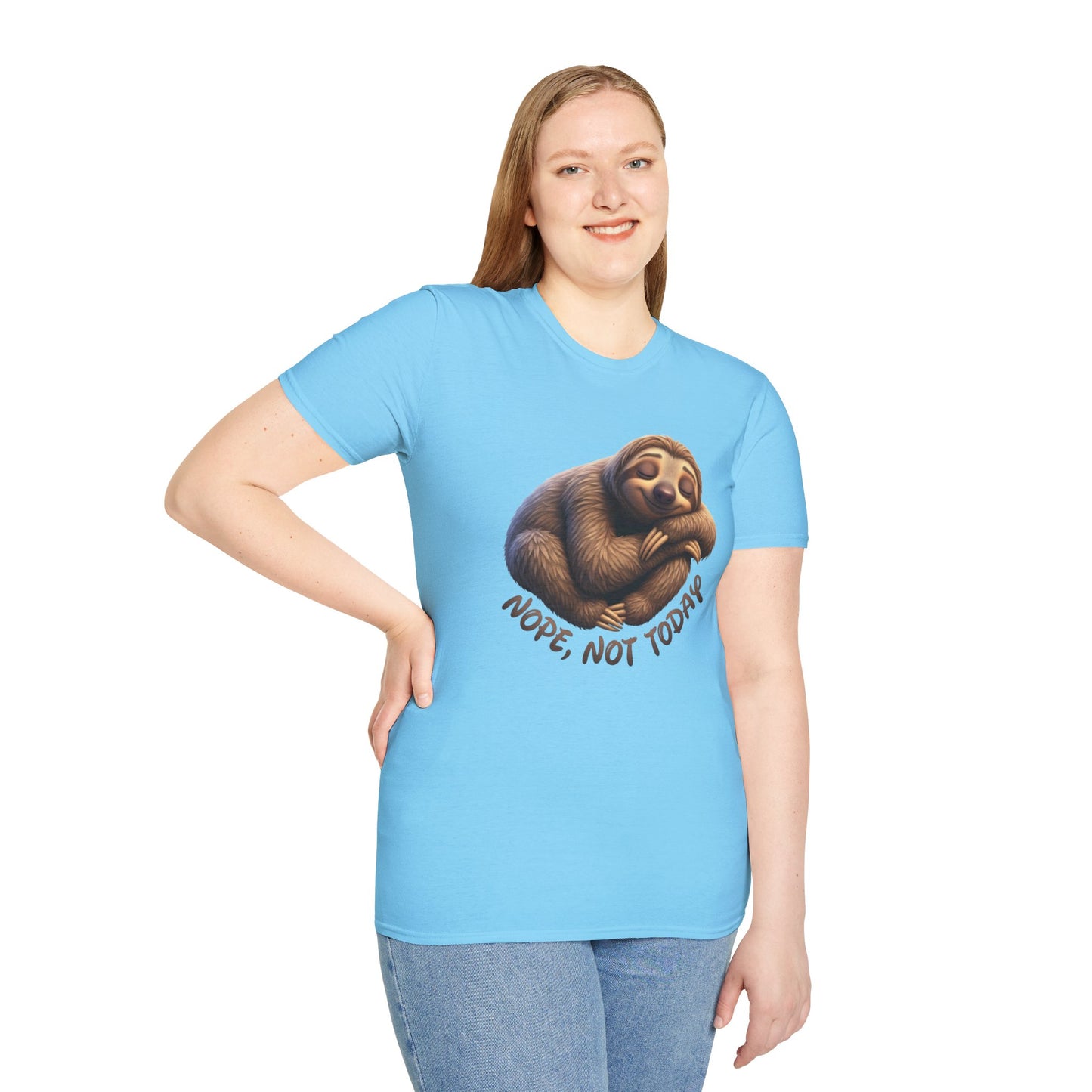 Nope Not Today Sloth T-Shirt, Funny Lazy Day Shirt, Cute Animal Lover Tee, Relaxed Humor Top, Chill Gift Idea For Men And Women
