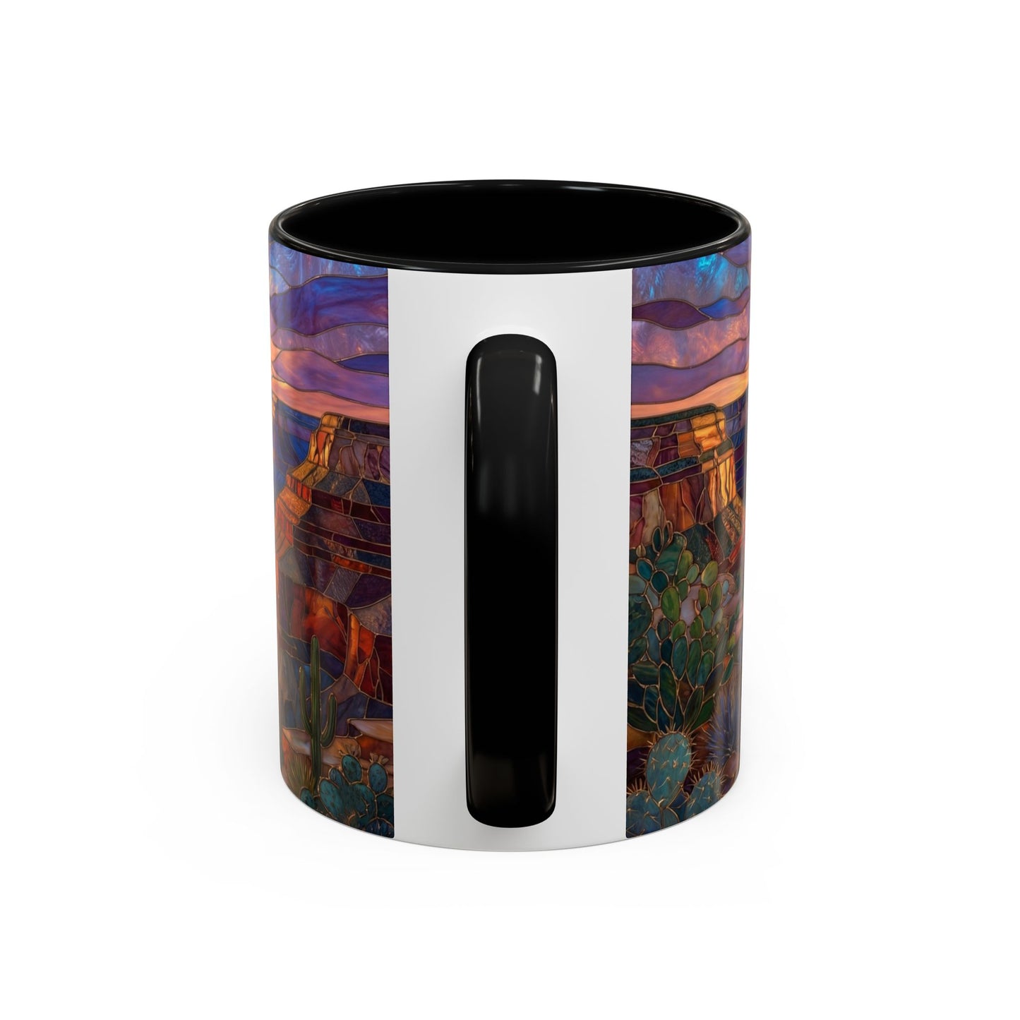 Stained Glass Grand Canyon Mug, Southwest Landscape Coffee Cup, Sunset Canyon Art Mug, Nature Gift For Hikers, Colorful Scenic Grand Canyon Illustration