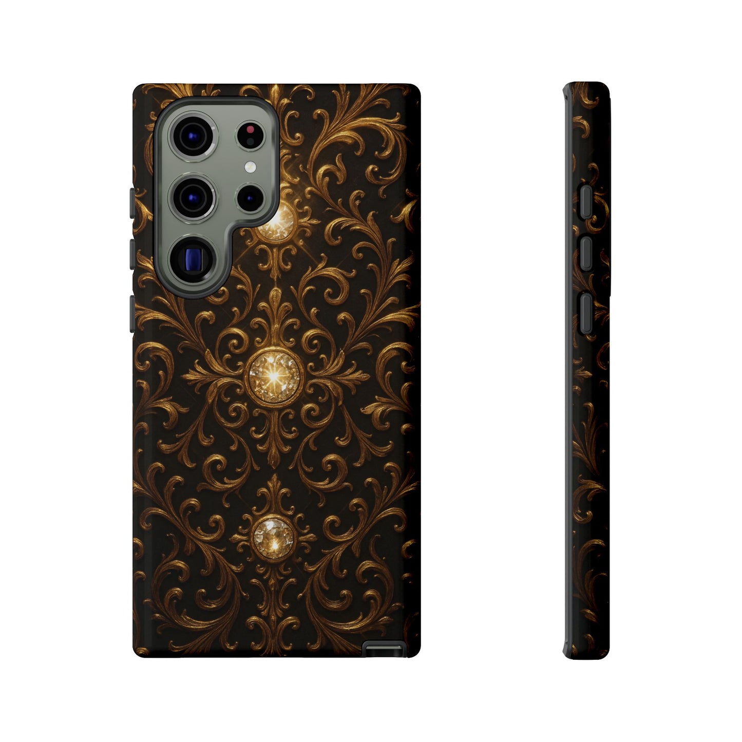 Luxury Baroque Samsung Case – Elegant Gold Ornate Floral Phone Cover for Galaxy