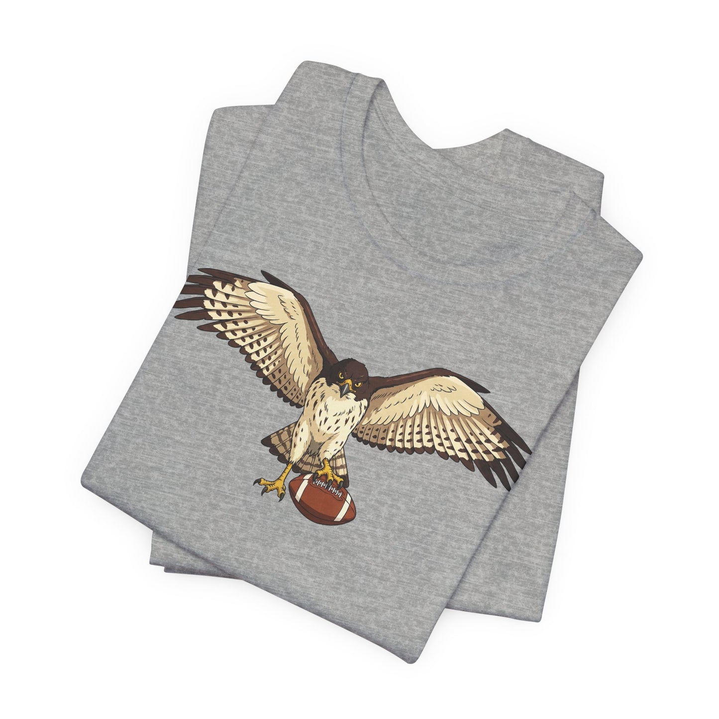 Hawk Football Shirt, Hawk Holding Football T Shirt, Football Mascot Tee, Bird Of Prey Shirt, Sports Fan Gift, Game Day Hawk Tee