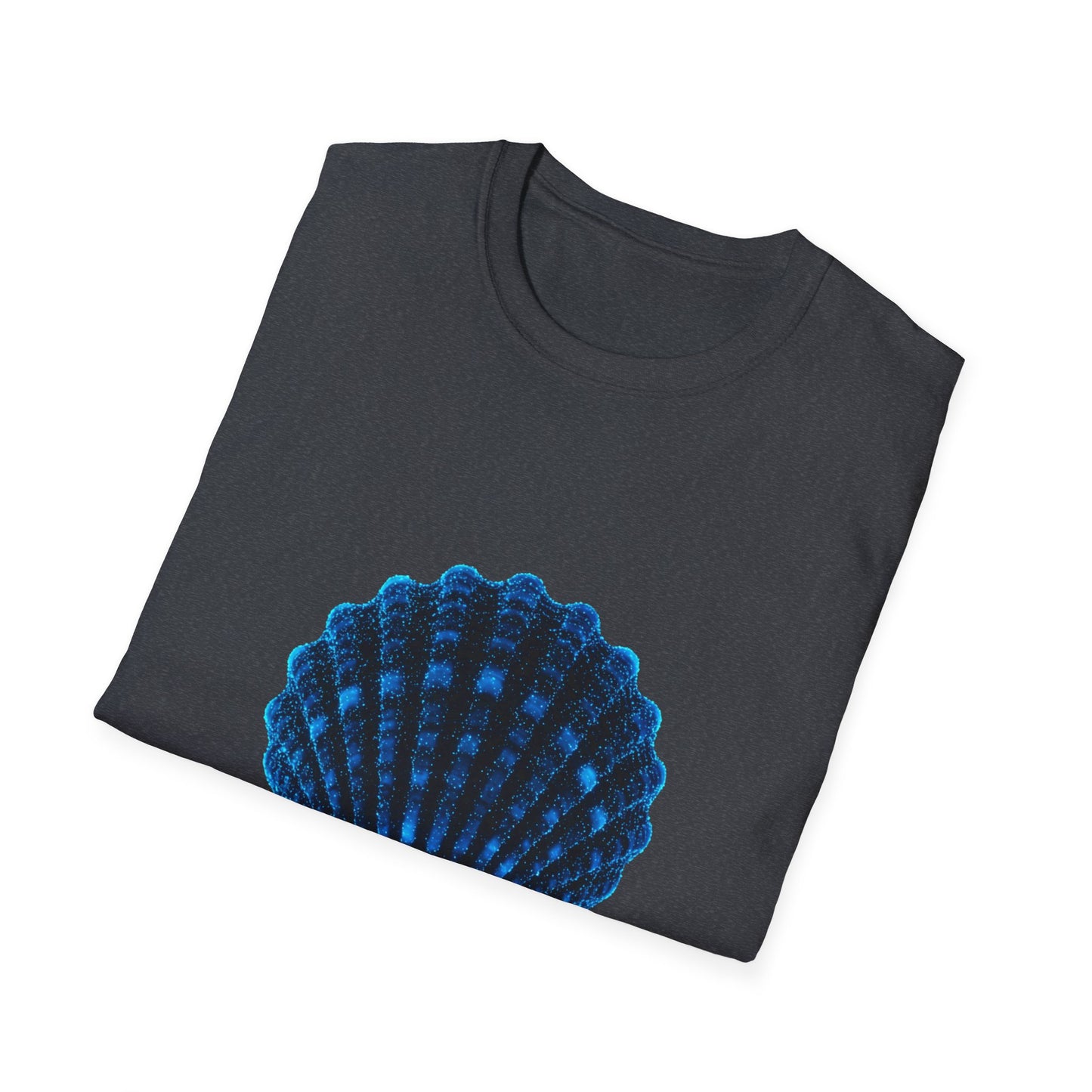 Geometric Digital Shell T‑Shirt • Nature Inspired Graphic Tee • Cottagecore, Y2K Nostalgia, Bold Minimalist Women & Men Gift