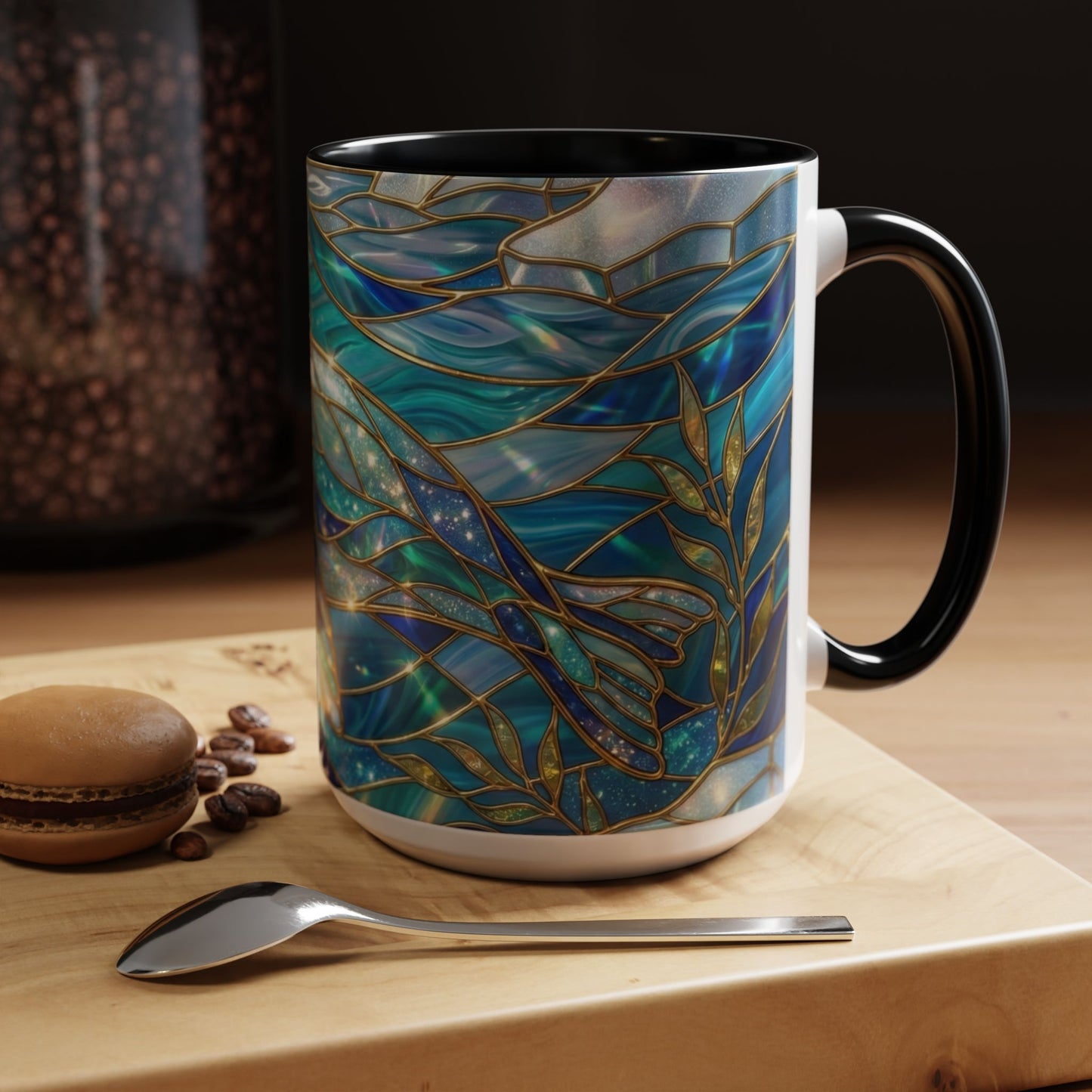 Seal Coffee Mug, Stained Glass Seal Mug, Cute Marine Animal Art Mug, Ocean Lover Gift, Unique Ceramic Coffee Cup, 11oz 15oz Coastal Mug