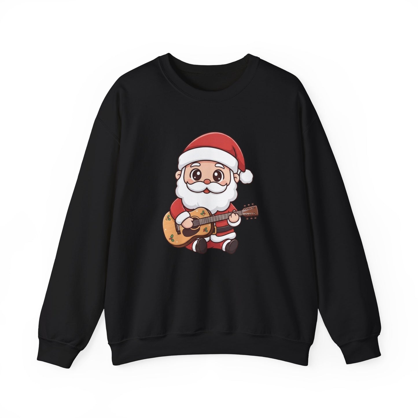Cute Santa Guitar Sweatshirt | Christmas Music Lover Sweater | Holiday Crewneck | Funny Santa Musician Shirt | Cozy Xmas Gift for Him or Her