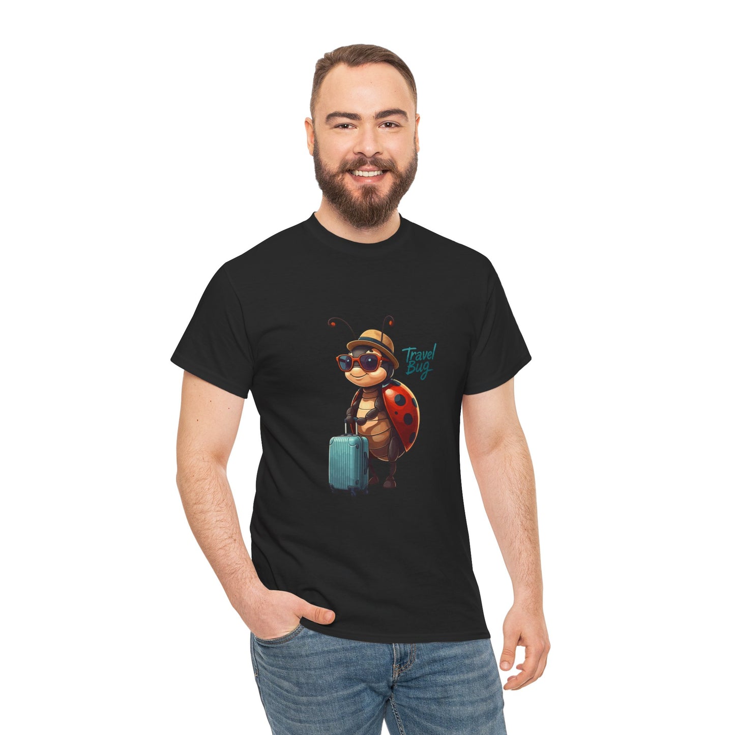 Travel Bug T-Shirt – Cute Ladybug Travel Tee | Funny Wanderlust Shirt for Travel Lovers | Unisex Graphic Tee Gift for Adventurers
