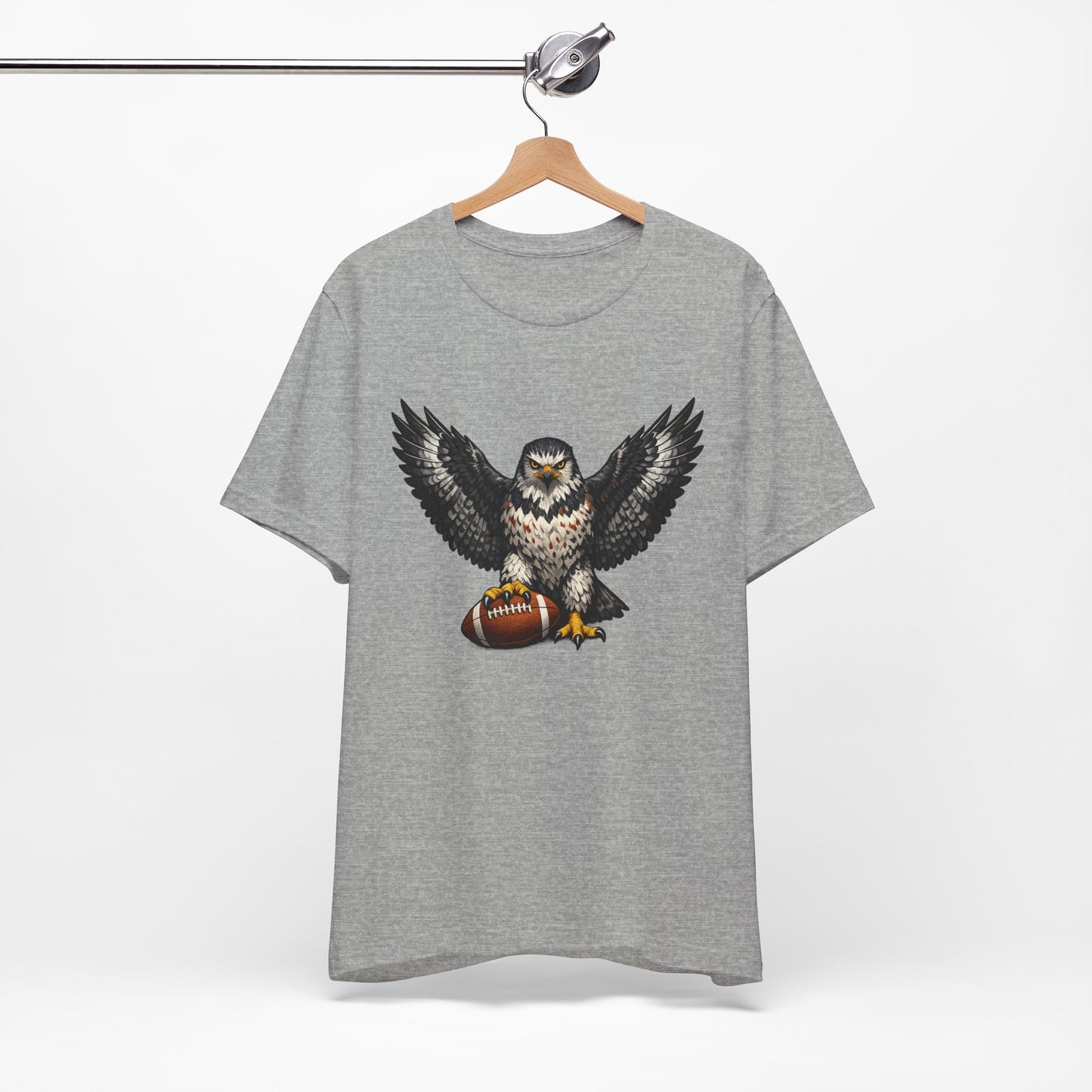 Hawk Football Shirt, Hawk Holding Football T Shirt, Hawk Mascot Tee, Football Bird Of Prey Shirt, Game Day Sports Tee, Hawk Fan Gift