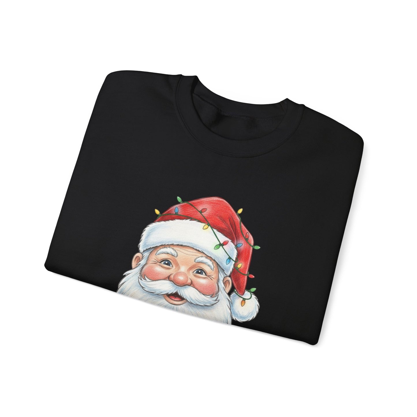 Santa Claus Christmas Sweatshirt, Vintage Santa Crewneck, Holiday Santa Face Sweater, Cute Christmas Lights Santa Shirt, Funny Xmas Sweatshirt