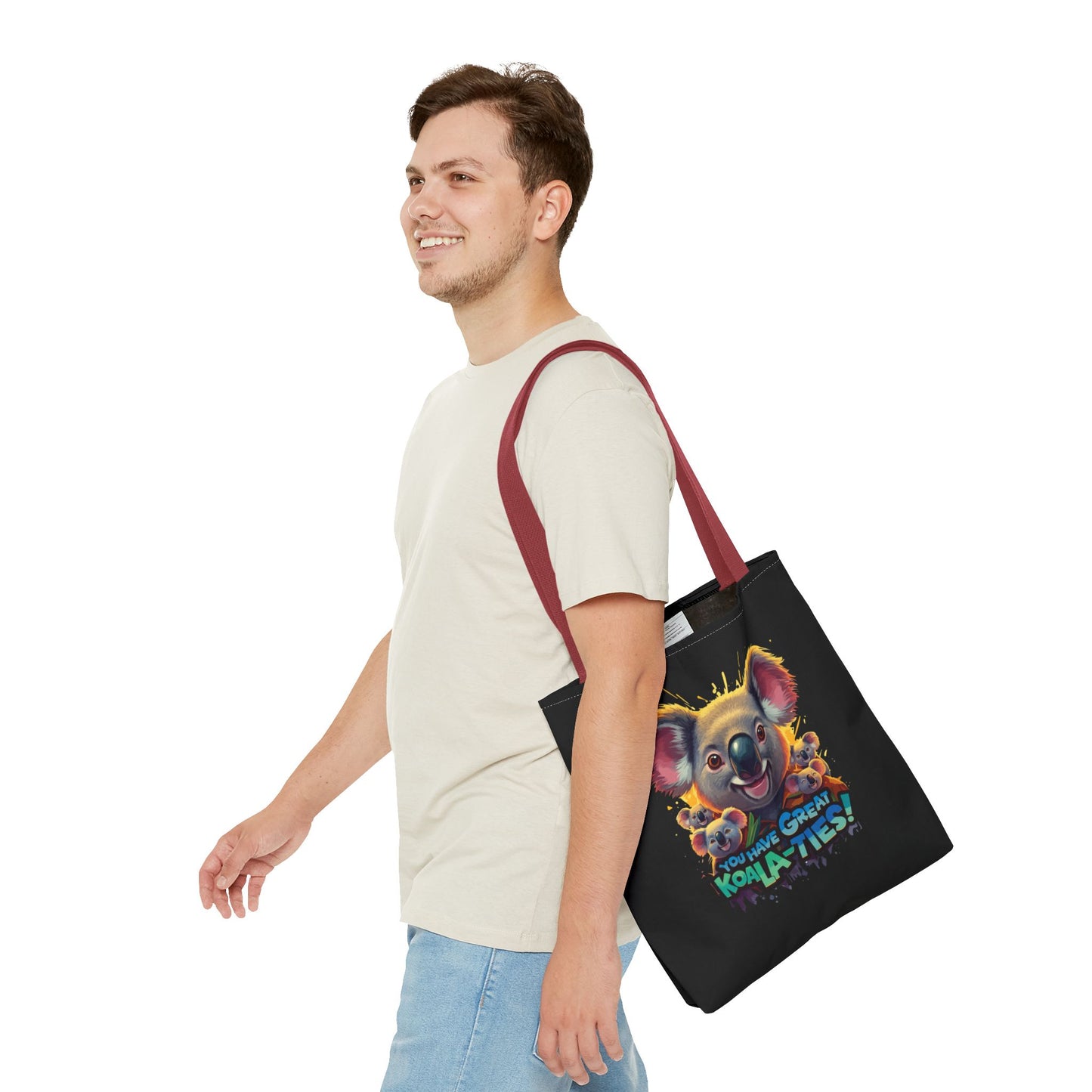 Koala Tote Bag – Funny Animal Pun Bag with Cute Koala Design – Reusable Grocery, Beach, or Everyday Carry Bag – Gift for Koala Lovers
