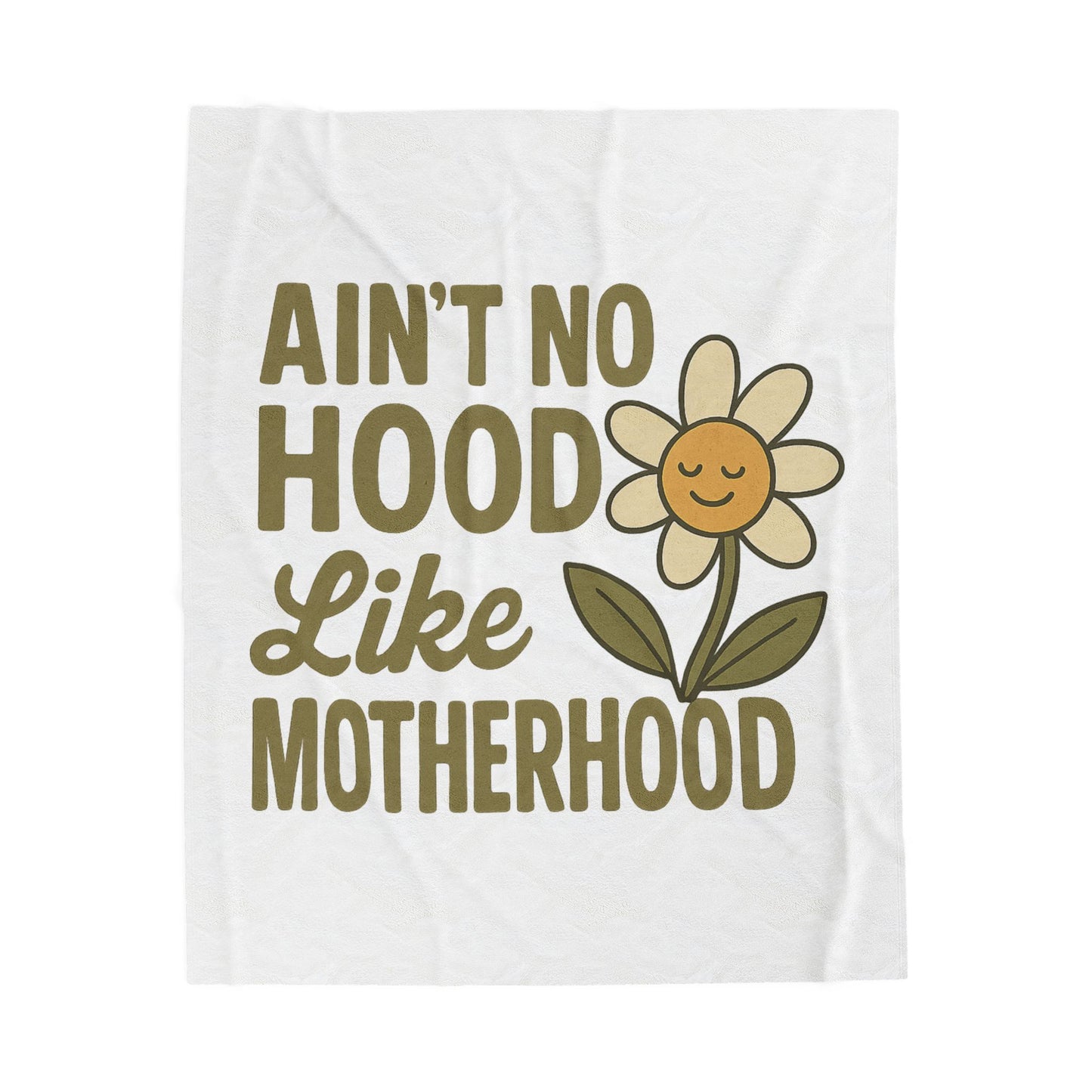 Plush Blanket with 'Ain't No Hood Like Motherhood' Design Mother's Day Throw Blanket Decor Gift for Mom