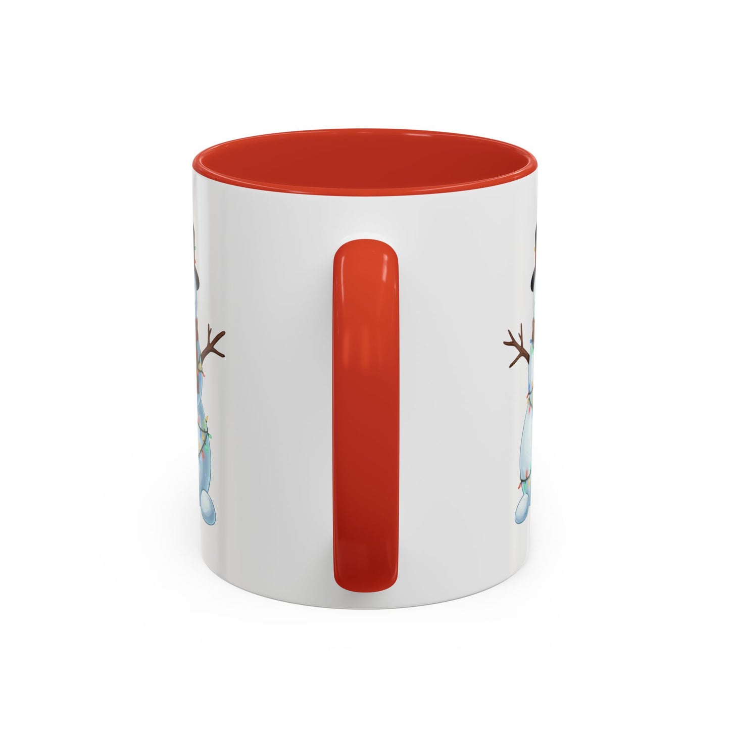 Snowman Christmas Mug, Snowman Wrapped in Lights Mug, Holiday Coffee Cup, Cute Winter Snowman Cup, Christmas Gift Mug, Xmas Cocoa Mug