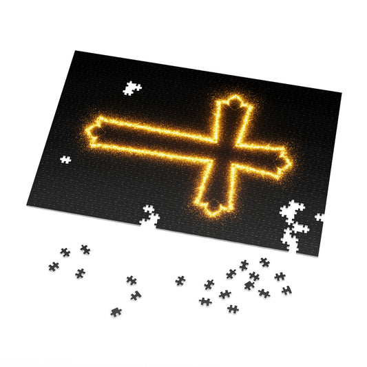 Jigsaw Puzzle - Glowing Cross Design