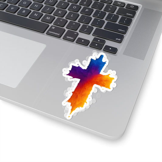 Watercolor Cross Sticker Christian Laptop Sticker Faith-Based Waterproof Decal Religious Art Gift Bible Journal Sticker