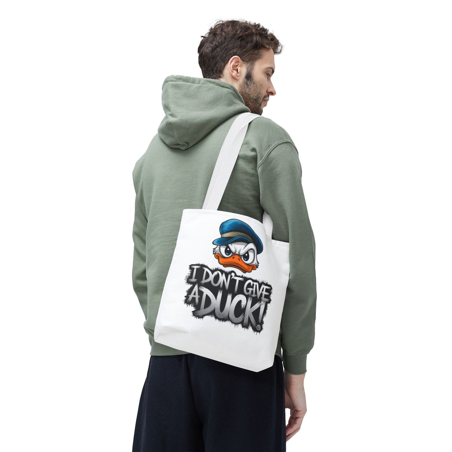 Funny Grumpy Duck Tote Bag | I Don’t Give A Duck Canvas Tote | Eco Reusable Cotton Gift Tote | Cute Animal Humor Market Bag