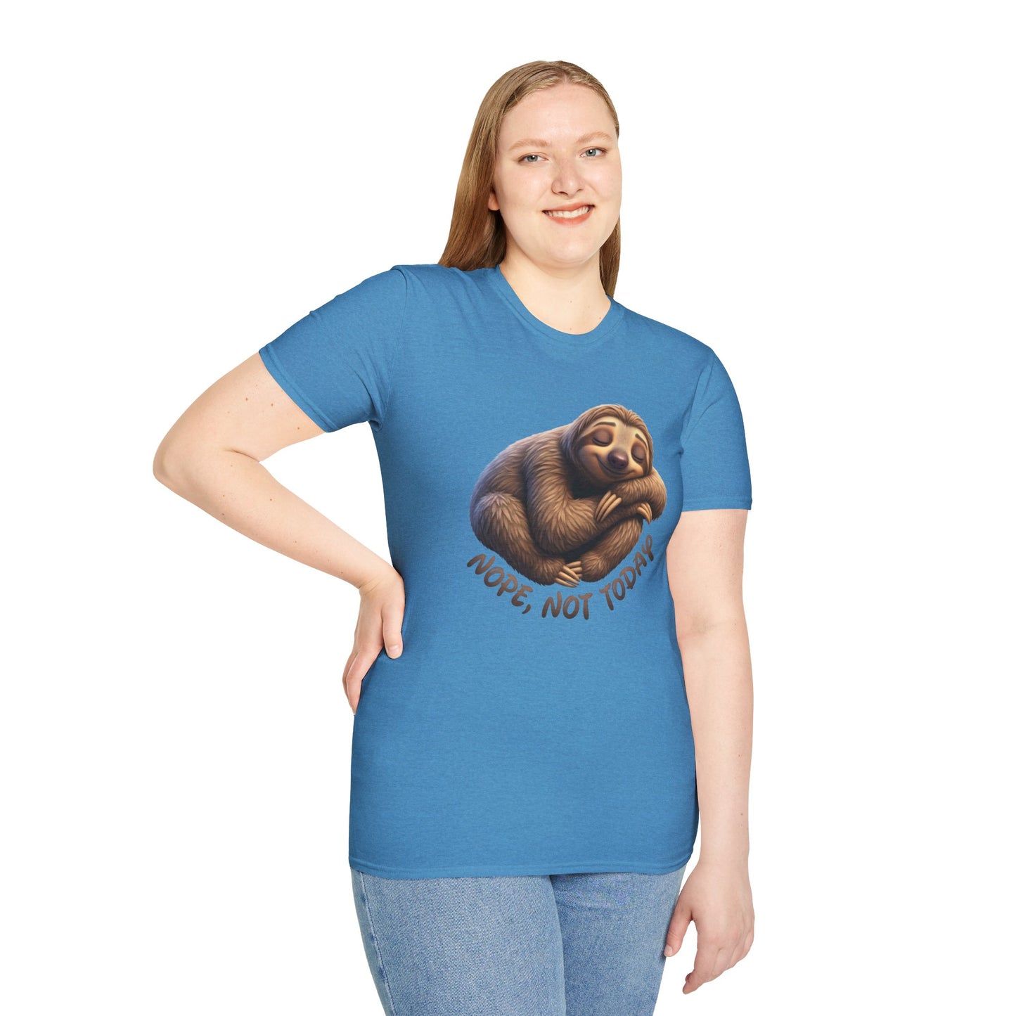 Nope Not Today Sloth T-Shirt, Funny Lazy Day Shirt, Cute Animal Lover Tee, Relaxed Humor Top, Chill Gift Idea For Men And Women