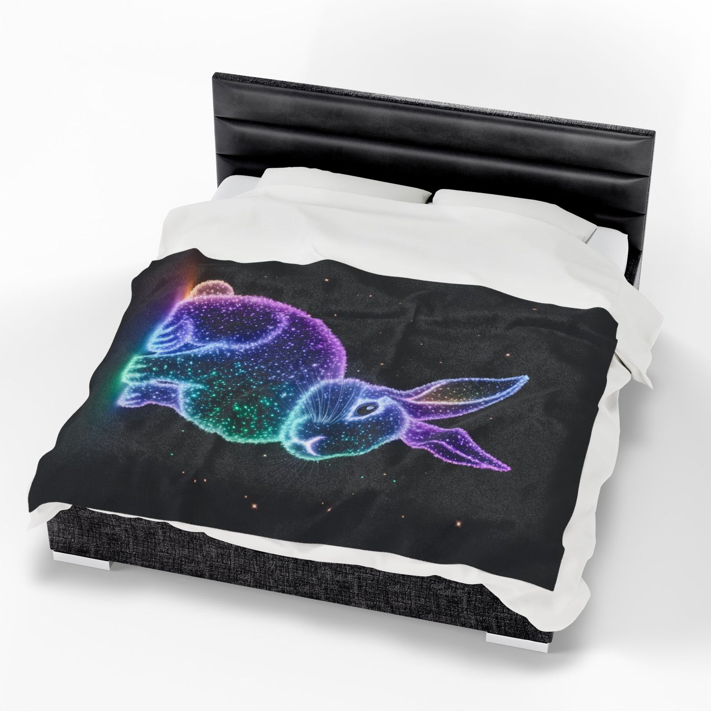 Velveteen Plush Blanket Bioluminescent Easter Bunny Blanket Easter Throw Easter Bunny Decor