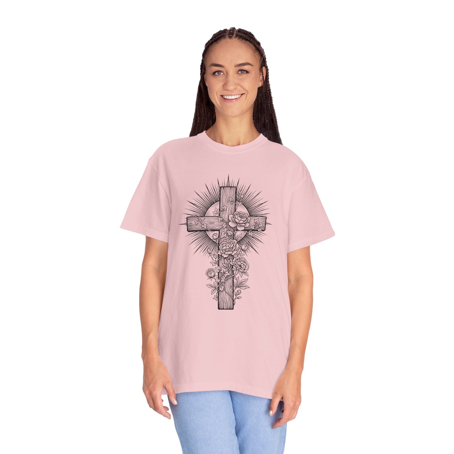 Christian Floral Cross Shirt, Boho Faith T-Shirt, Religious Botanical Tee, Wildflower Jesus Shirt, Easter Apparel, Christian Gifts