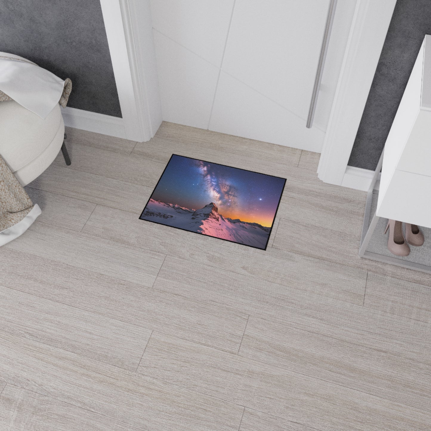 Galaxy Landscape Heavy Duty Floor Mat Home Decor Milky Way Welcome Mat Space Door Mat Office Decor